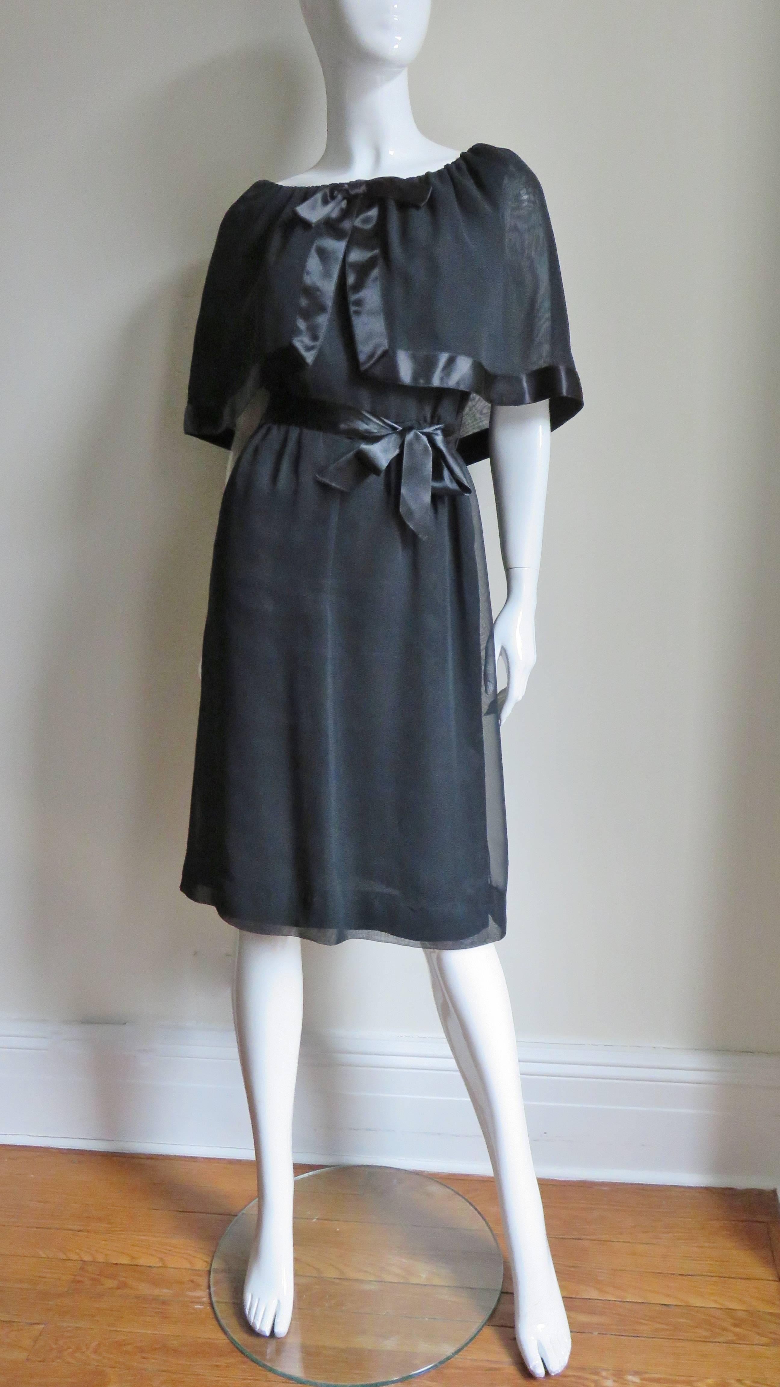 Travilla Dress with Capelet 1970s For Sale 1