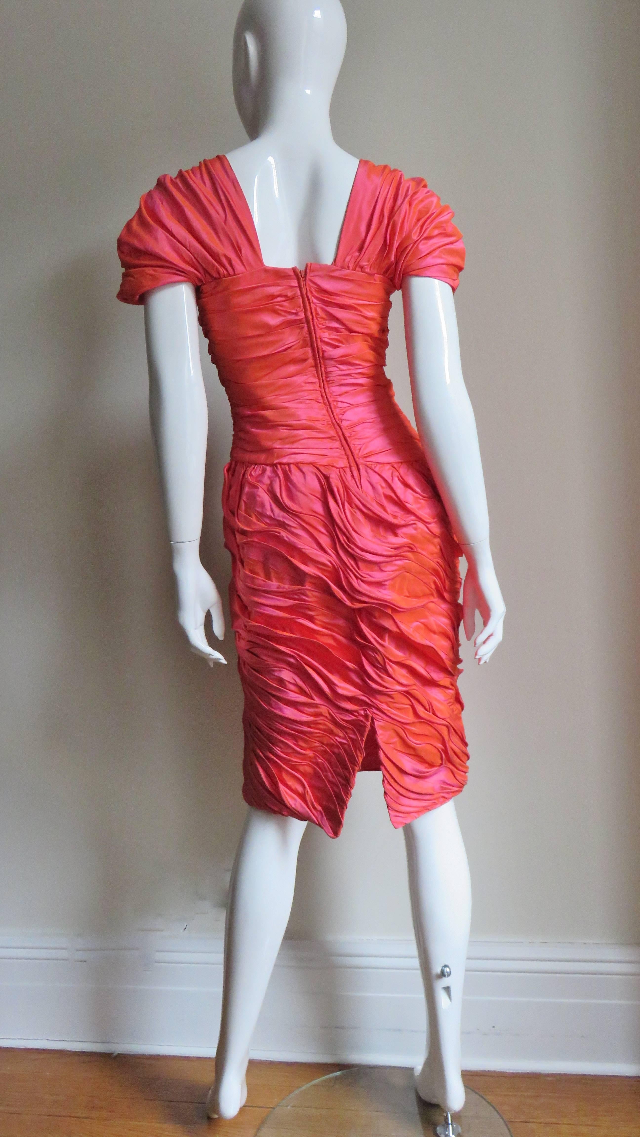 Louis Feraud 1980s Silk Dress with Adjustable Layers  For Sale 7