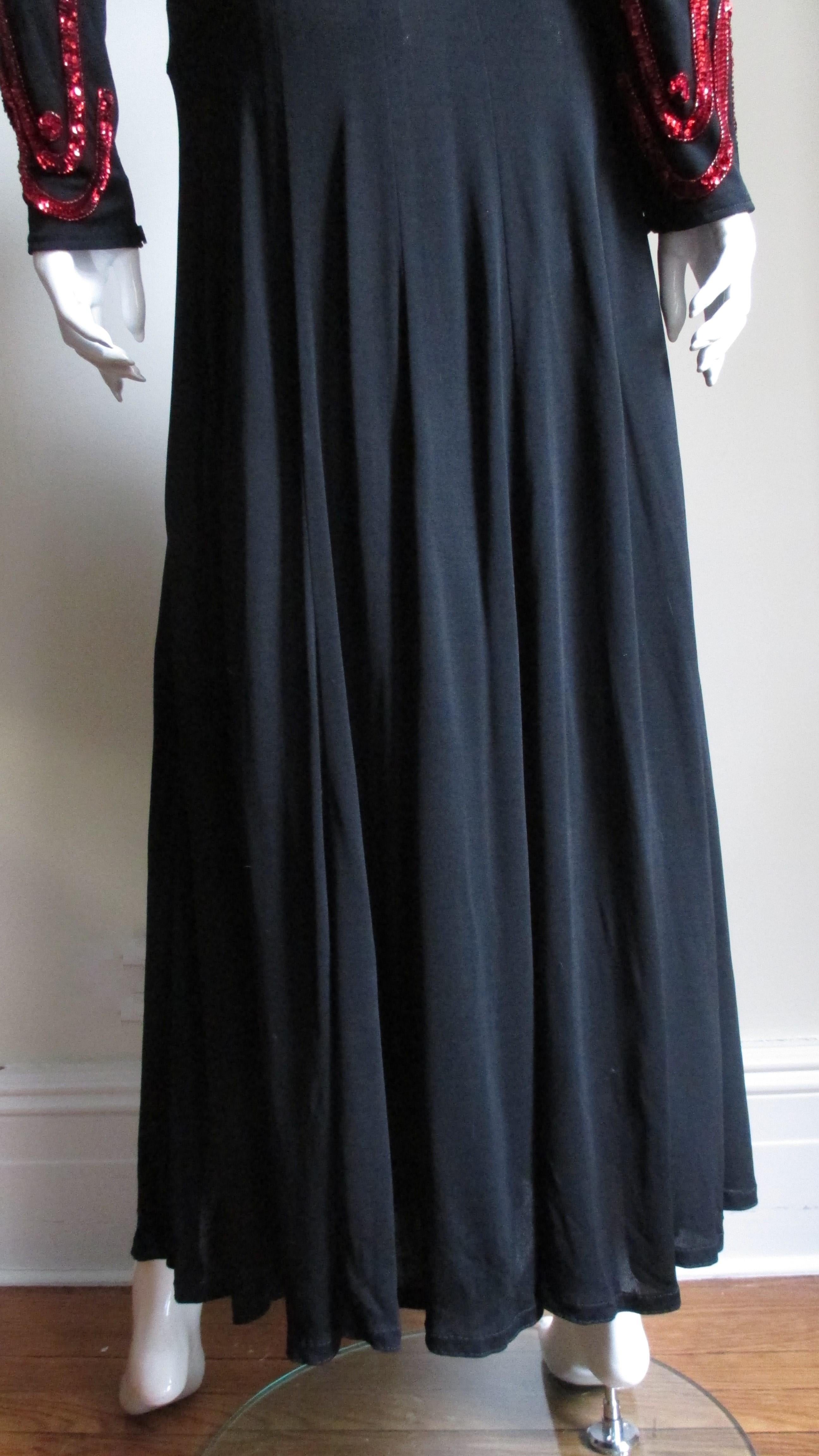 1980s Jean Muir Silk Jersey Dress with Sequins 9
