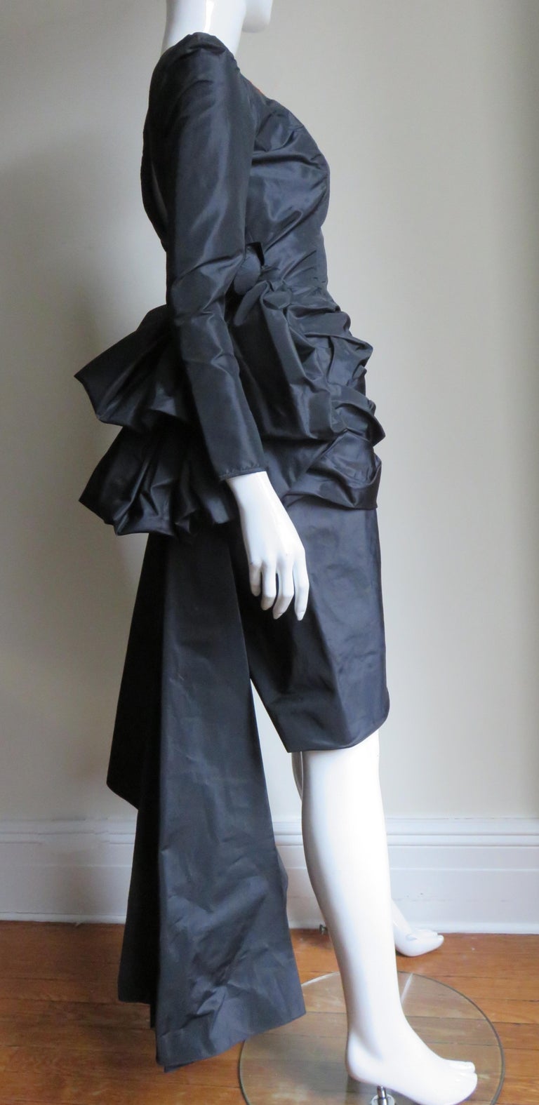 Victor Costa 1980s Dress with Bustle For Sale at 1stdibs
