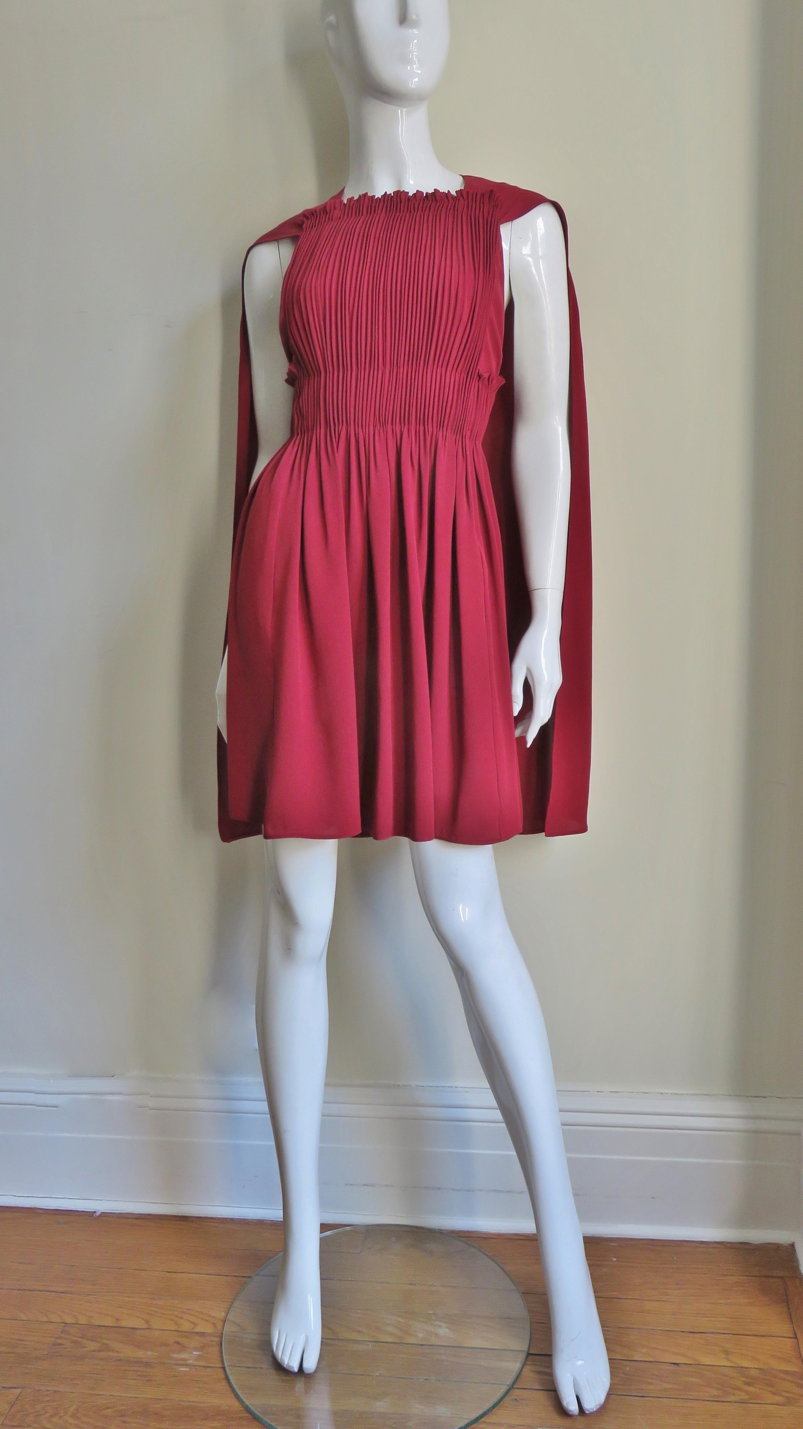 Valentino Silk Dress with Cape 3