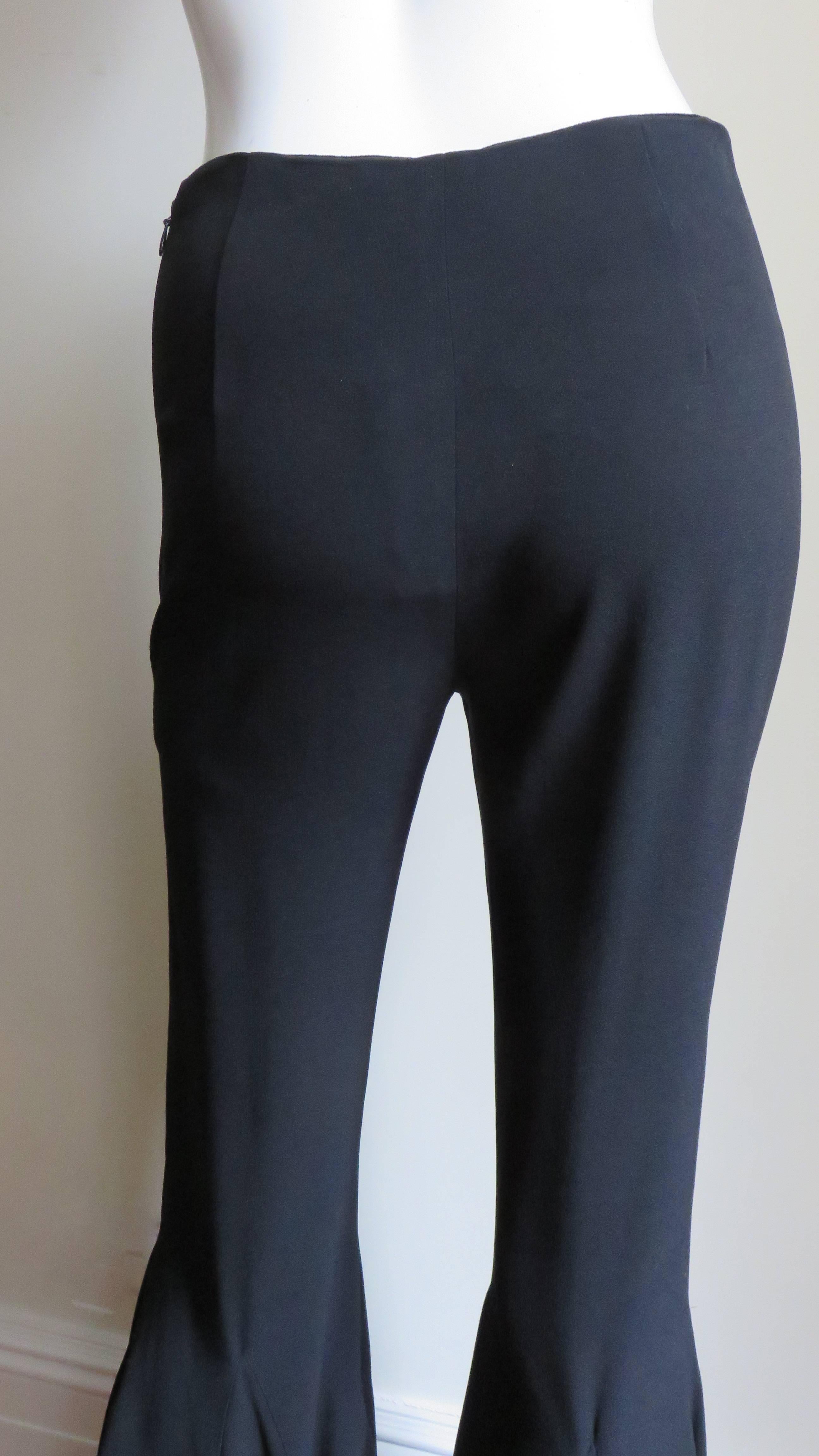 Dramatic New Vintage Silk Flare Pants In New Condition In Water Mill, NY