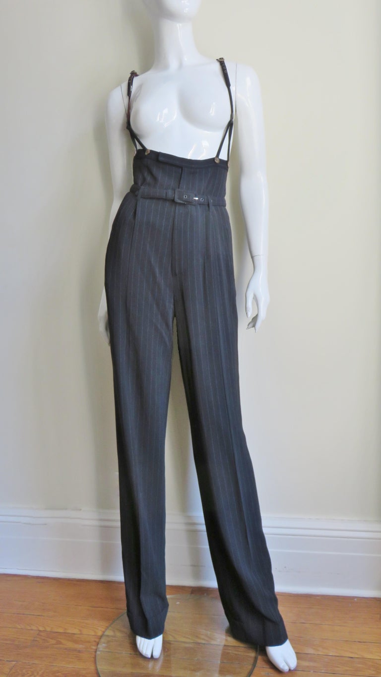 Jean Paul Gaultier Suspender Pants at 1stDibs | herringbone