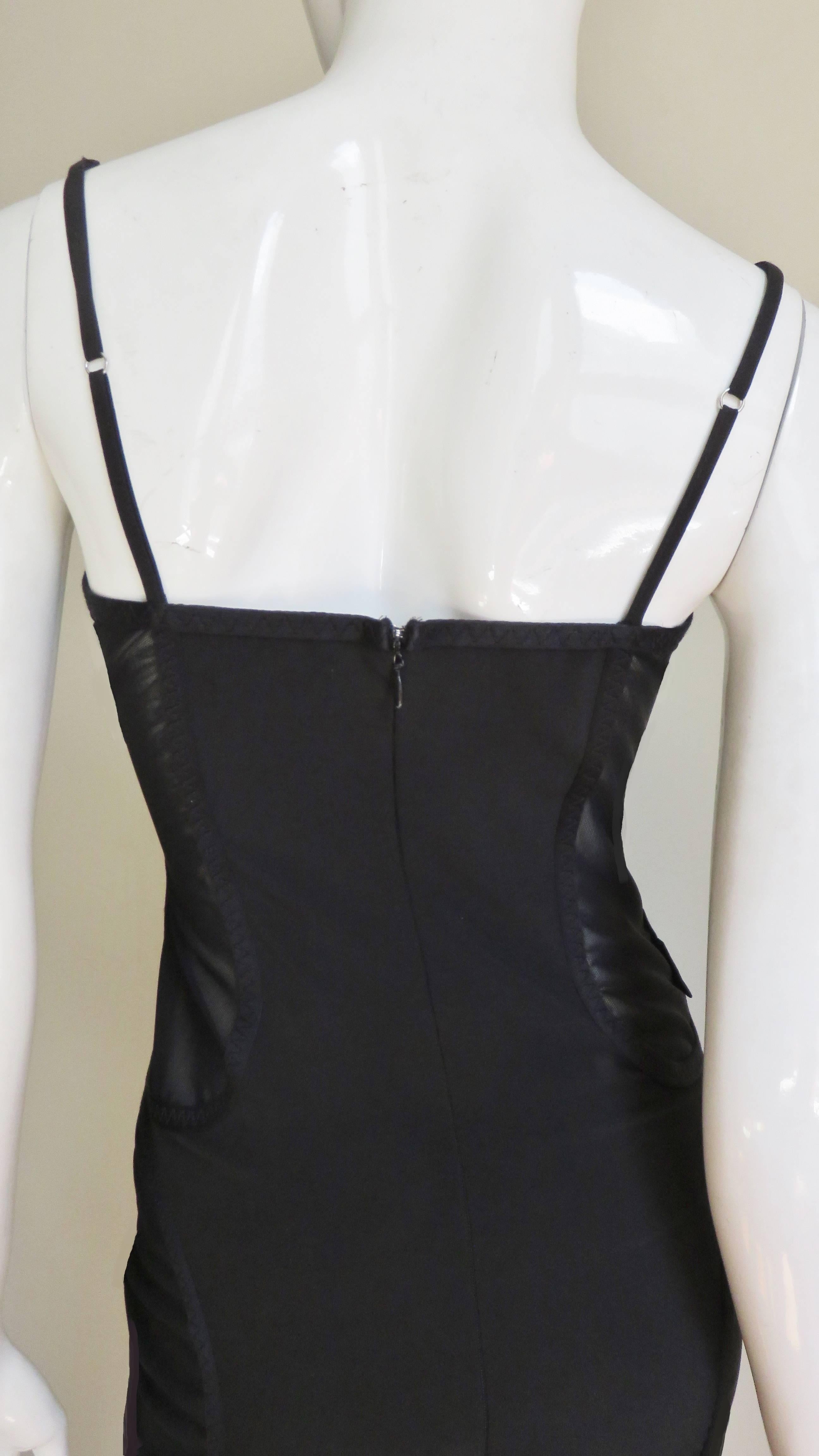 Moschino Dress with Sheer Side Panels 1990s In Good Condition For Sale In Water Mill, NY
