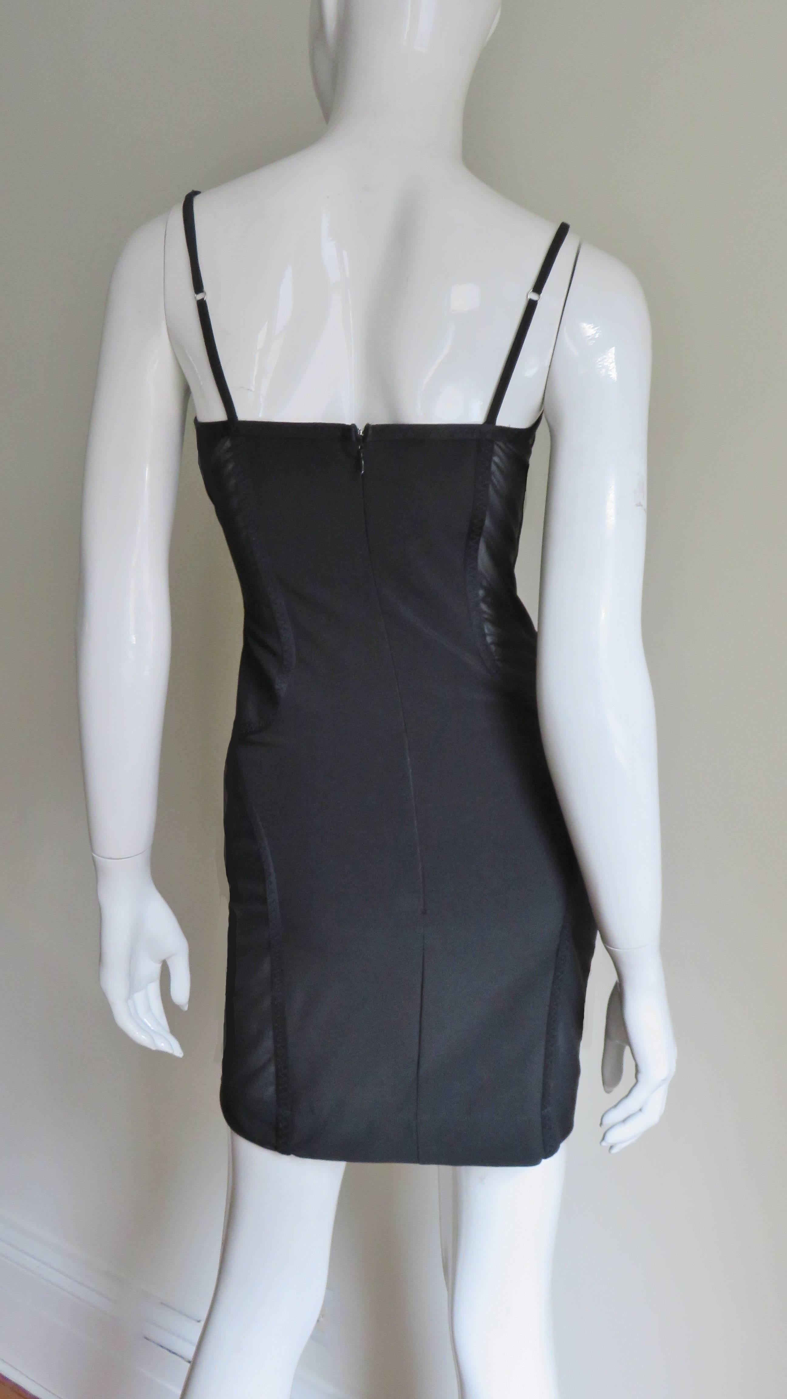 Black Moschino Dress with Sheer Side Panels 1990s For Sale