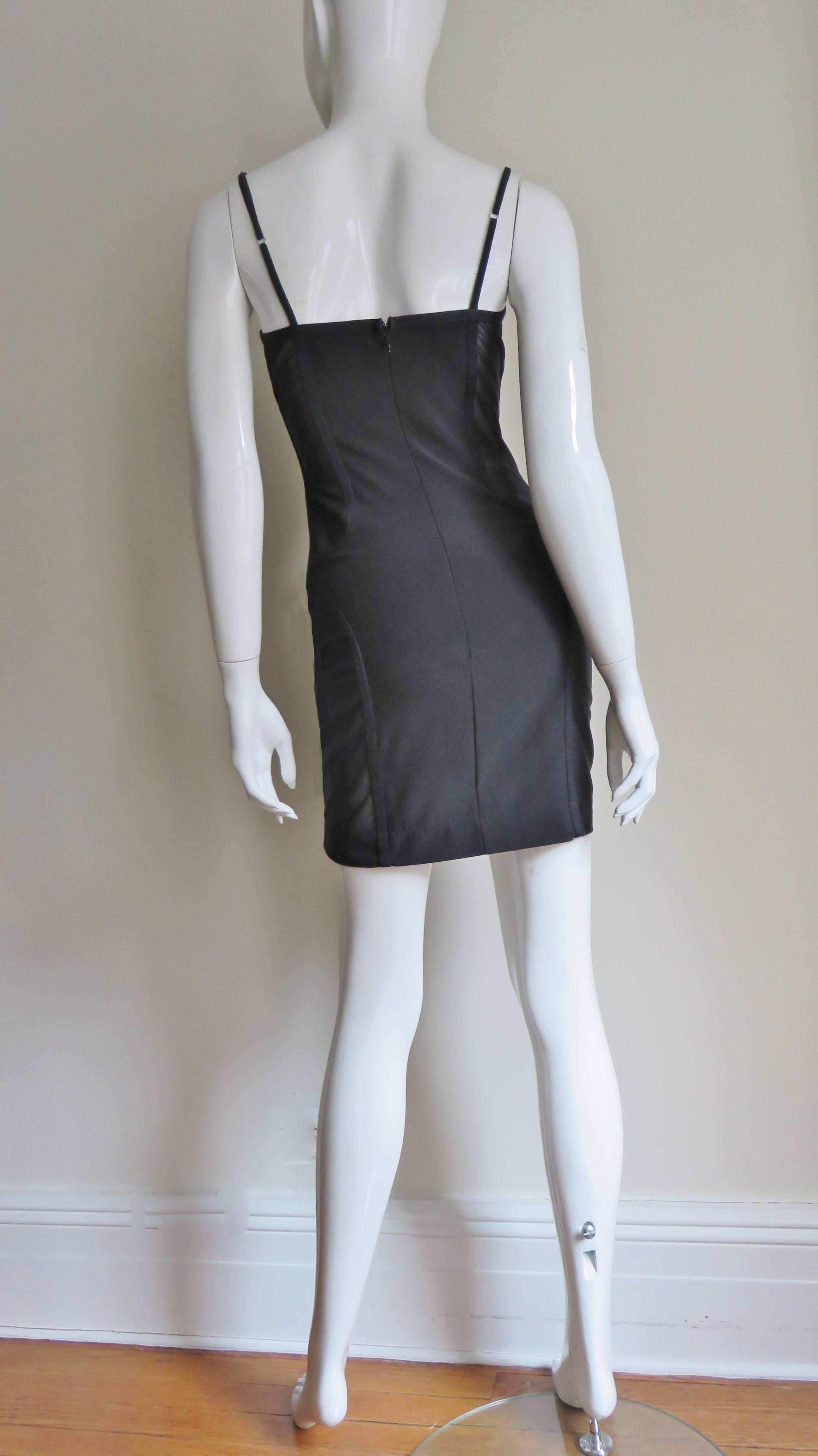 Women's Moschino Dress with Sheer Side Panels 1990s For Sale