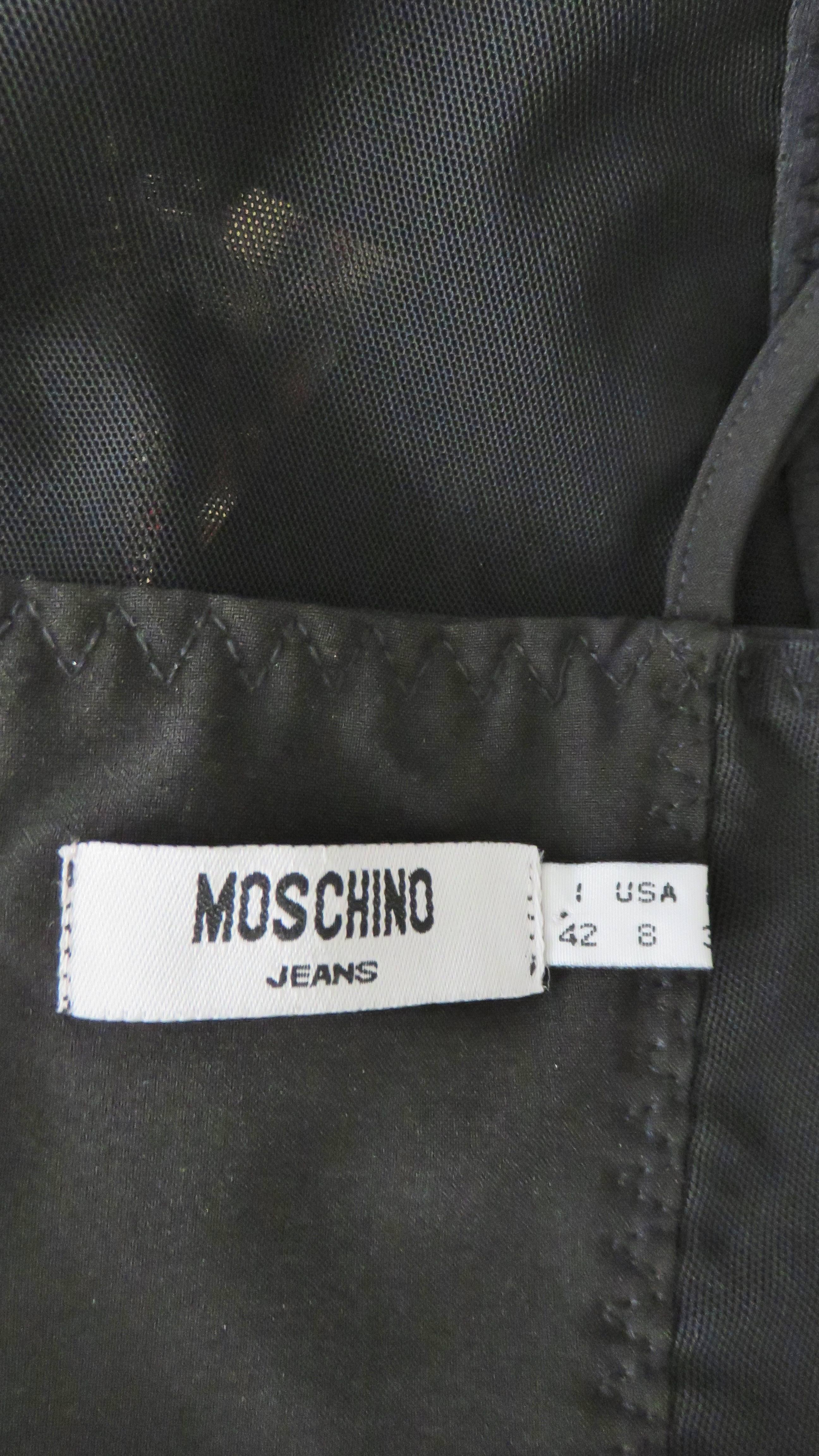 Robe Moschino avec panneaux latéraux transparents 1990 en vente 4