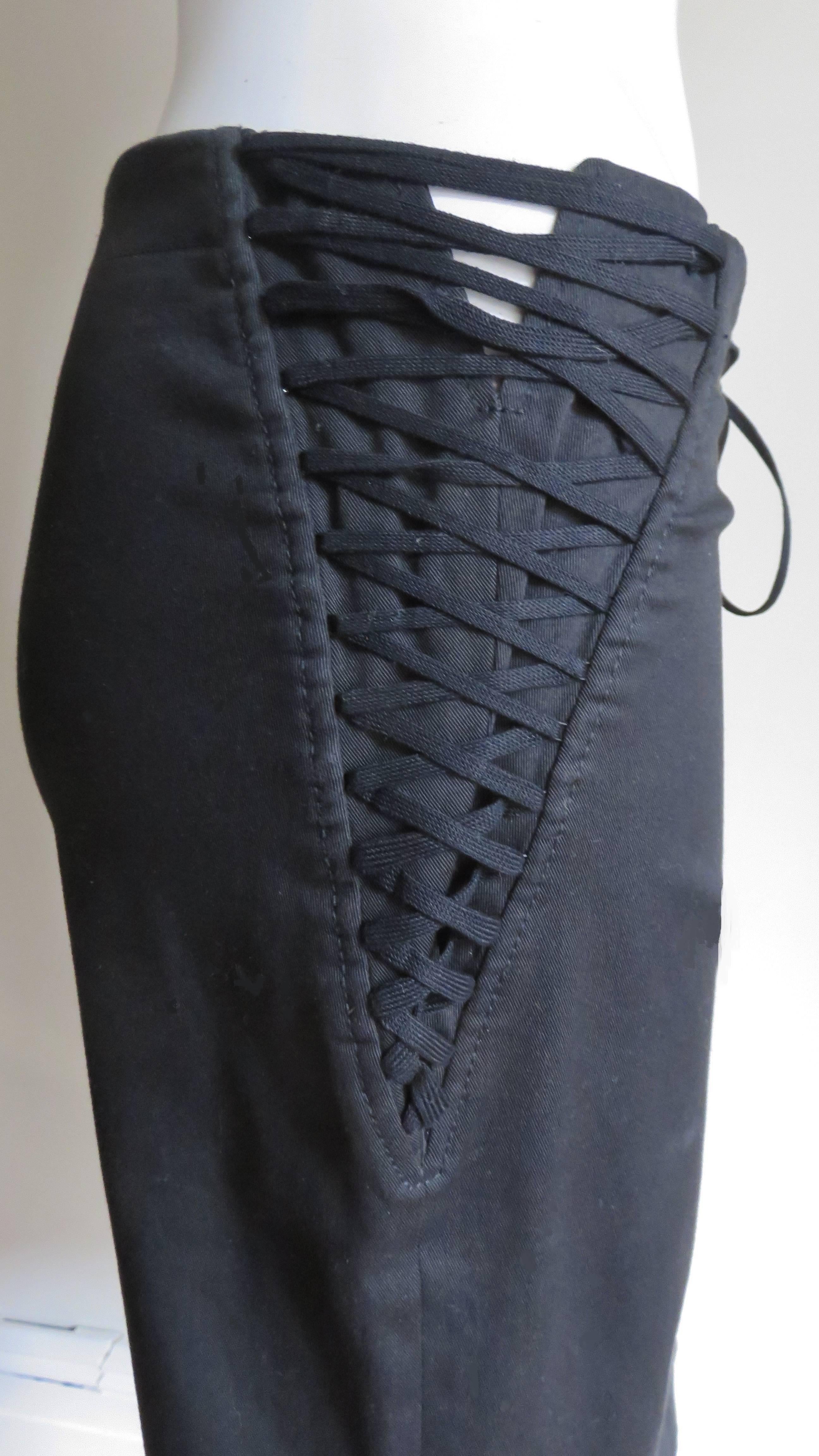 Dolce & Gabbana Lace Up Skirt In Good Condition For Sale In Water Mill, NY