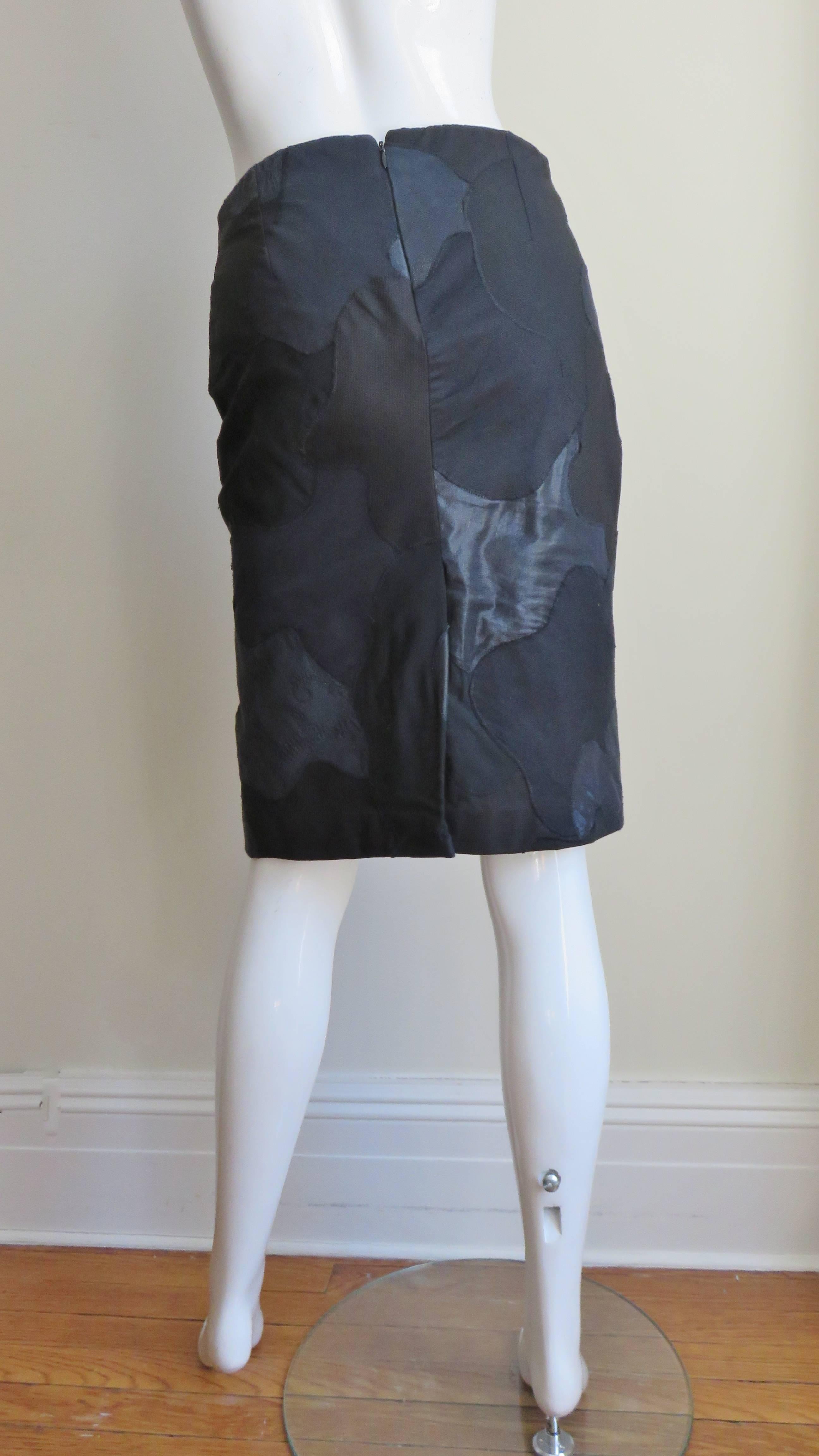 Alexander McQueen Black Patchwork Applique Skirt 3