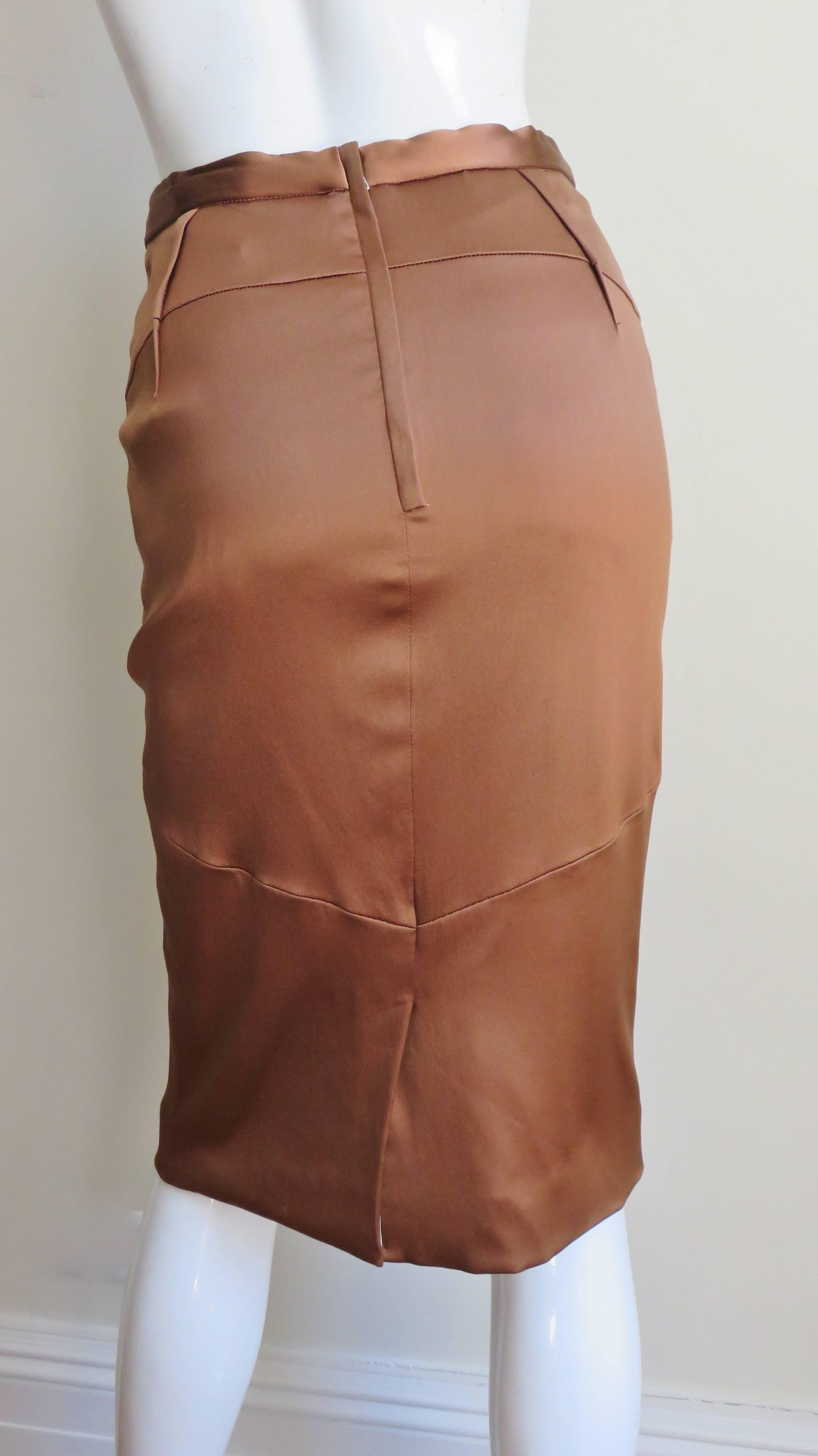 Brown Dolce & Gabbana New Silk Skirt For Sale