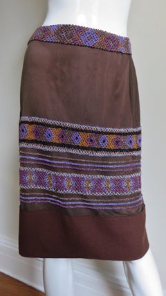 Alberta Ferretti Skirt with Beaded Lines