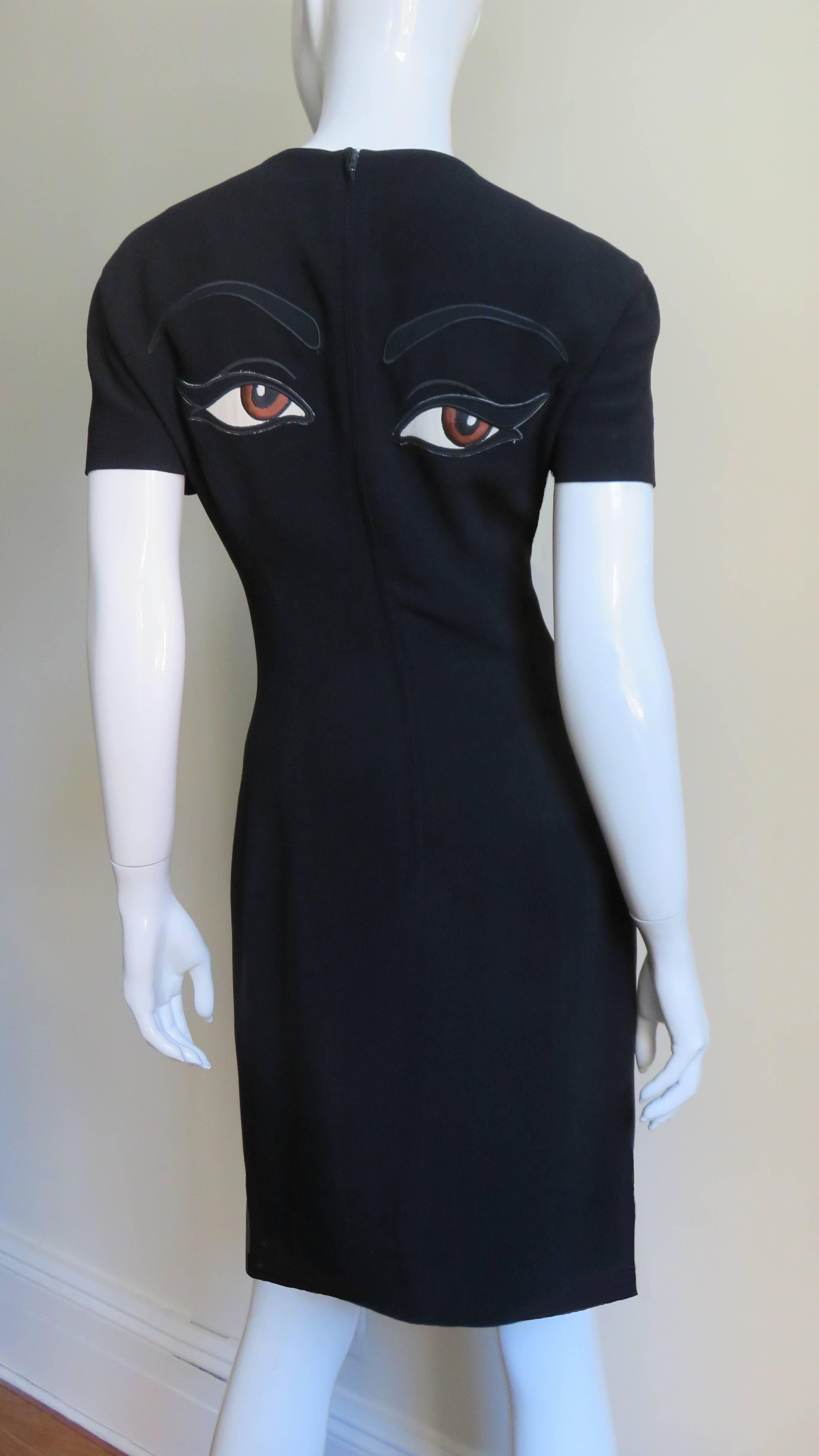 Women's 1990s Moschino Couture Eyes In Back Dress