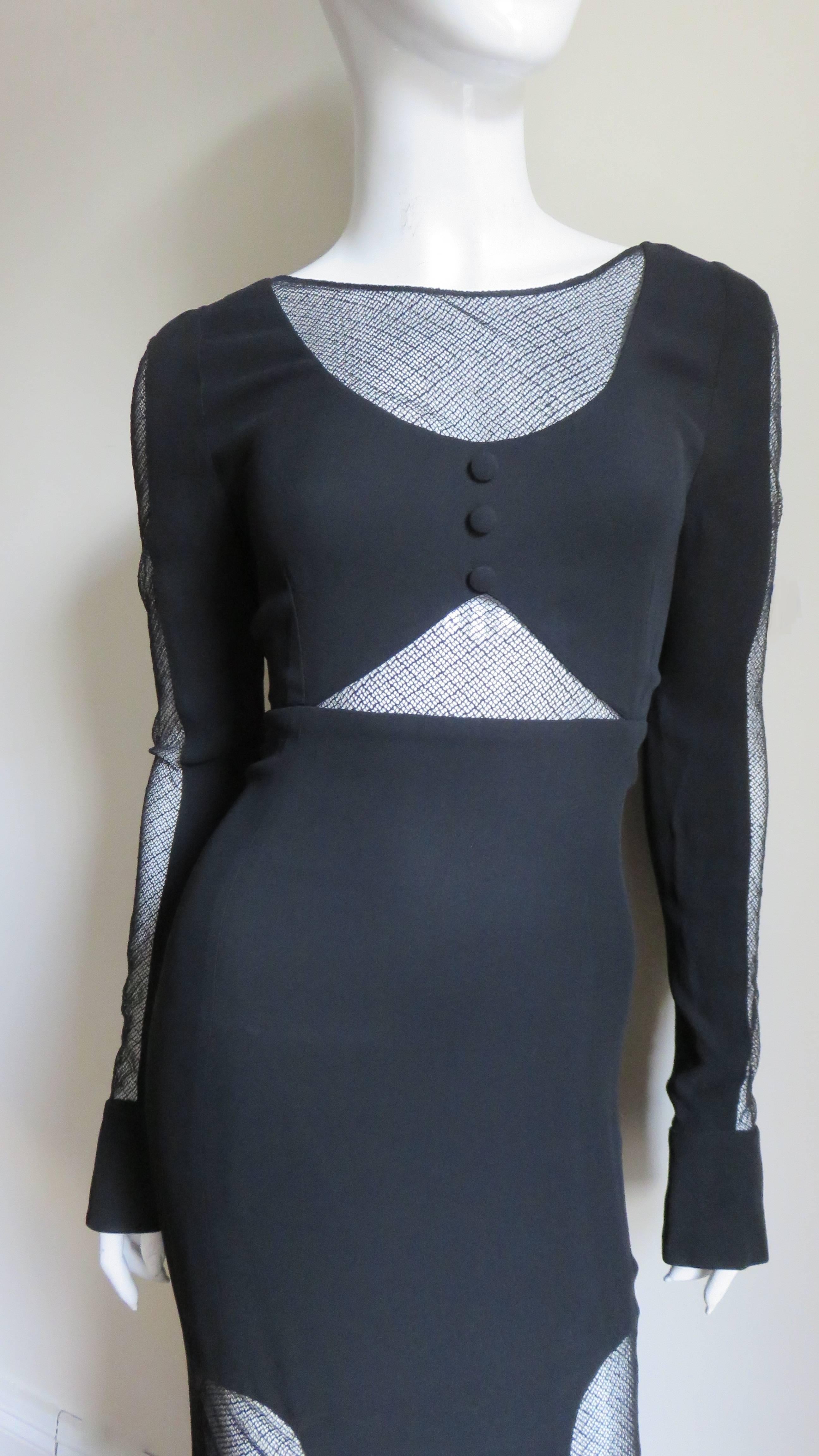 1980s Karl Lagerfeld Dramatic Cut Out Dress In Good Condition In Water Mill, NY