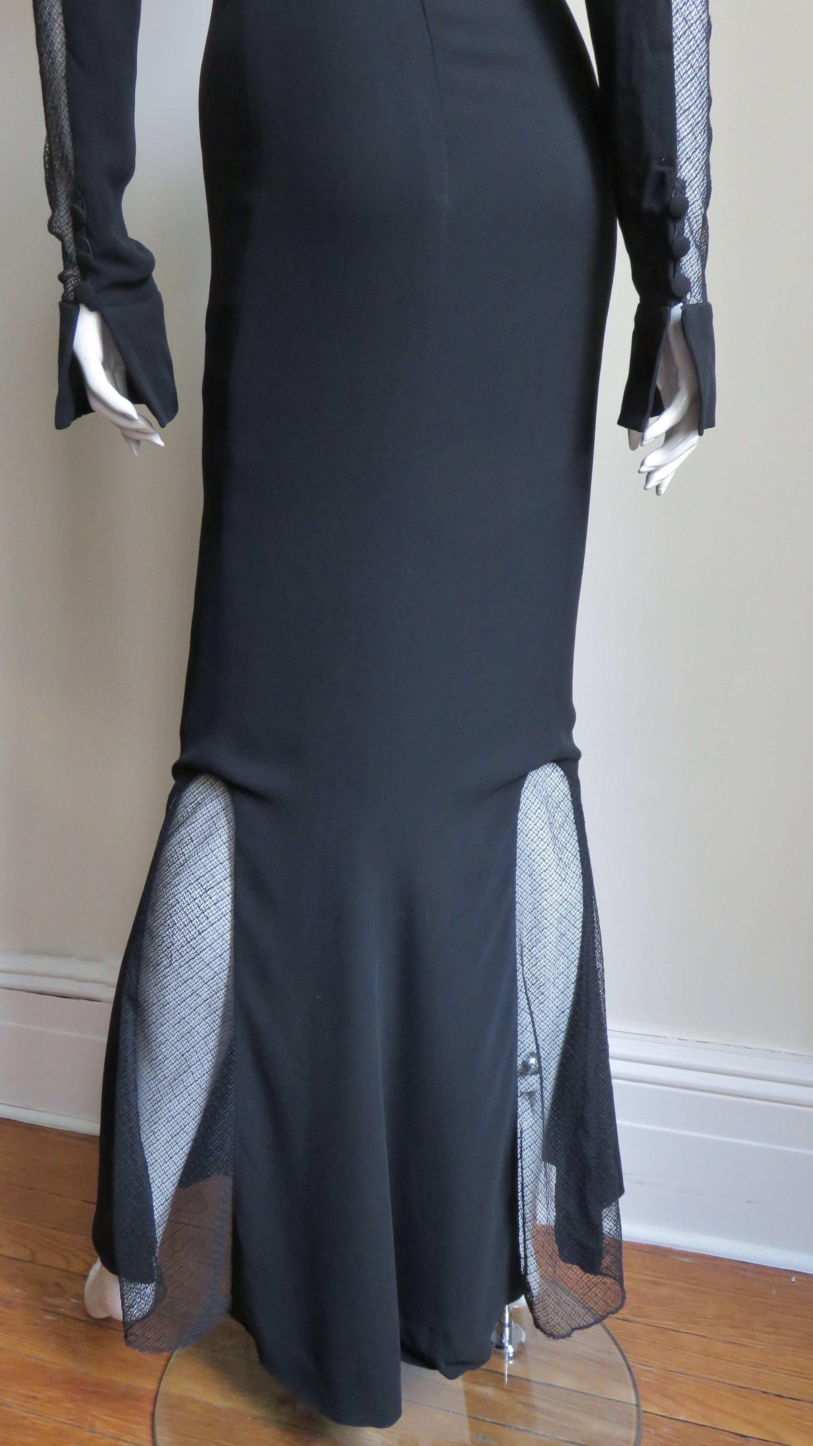 1980s Karl Lagerfeld Dramatic Cut Out Dress 7