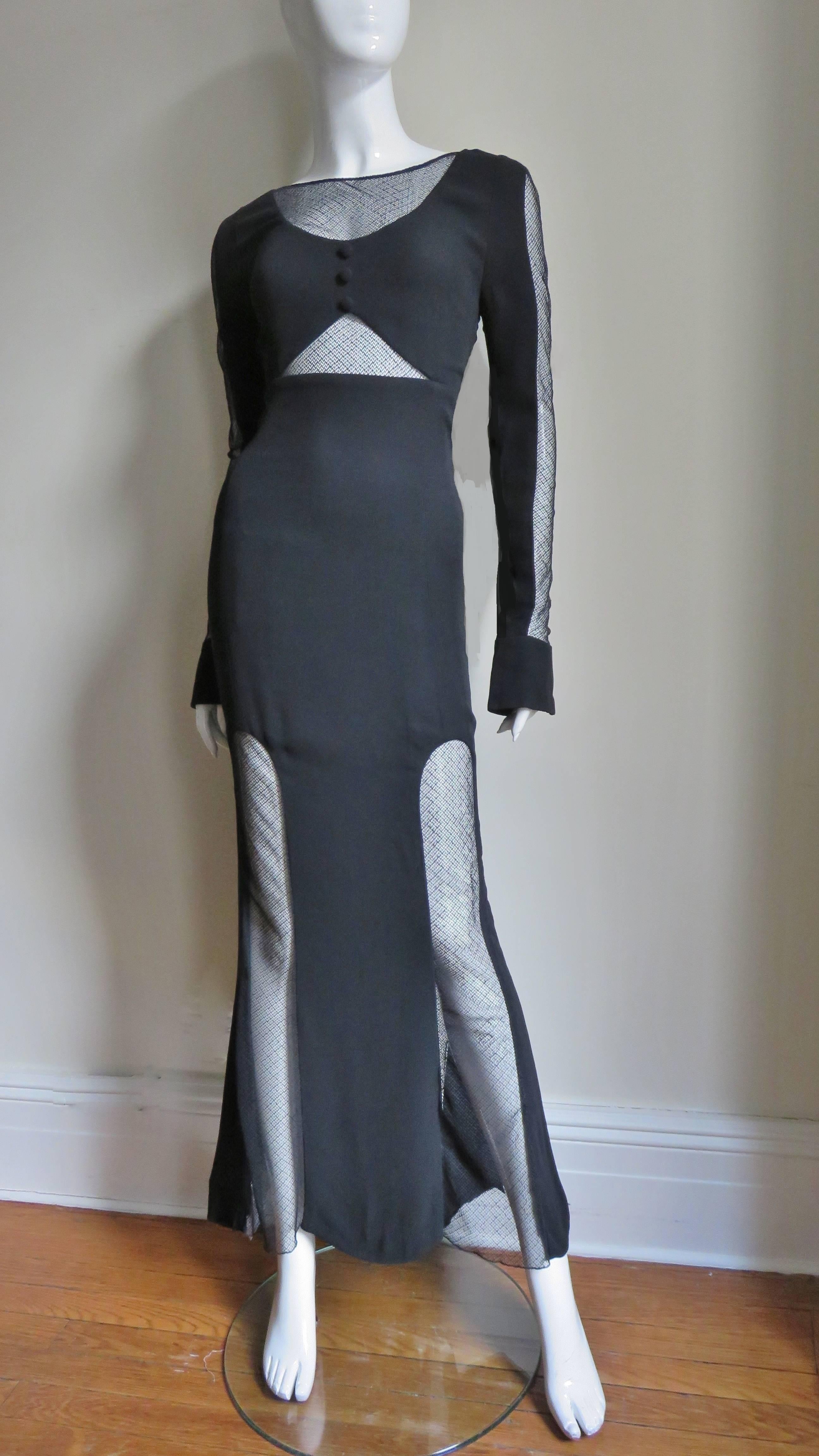 1980s Karl Lagerfeld Dramatic Cut Out Dress 4