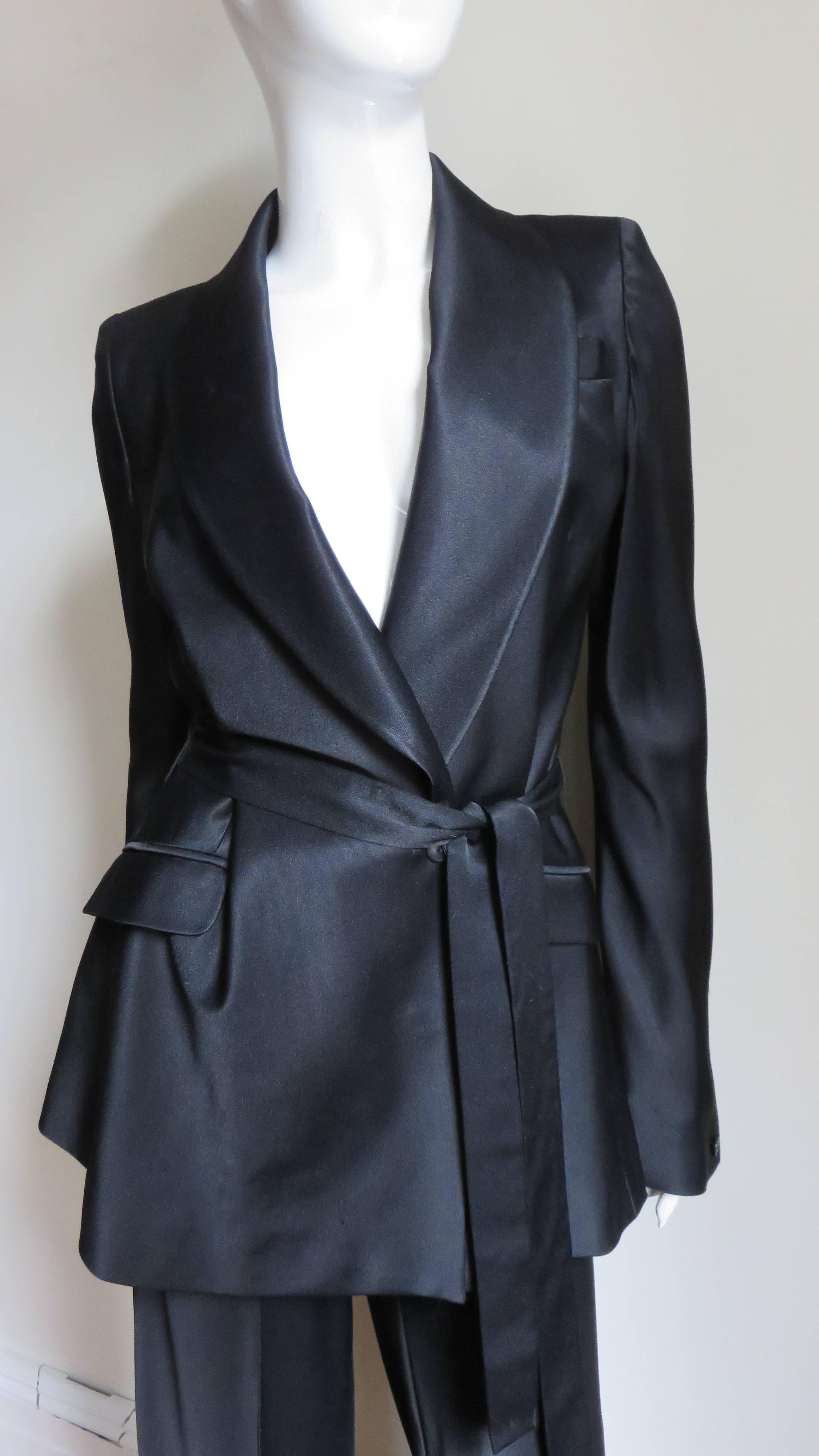 Women's John Galliano Vintage Le Smoking Silk Suit