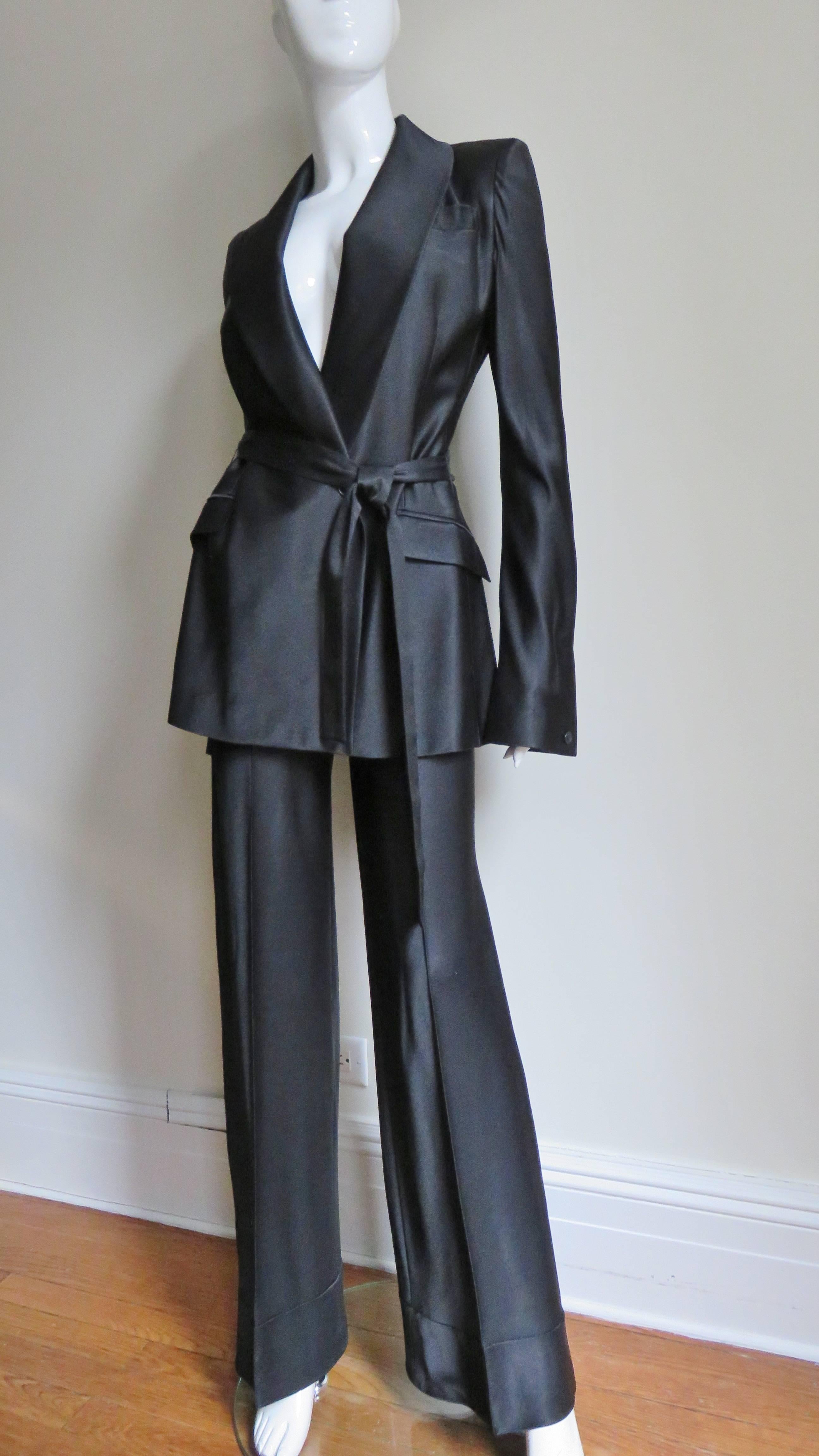 John Galliano Vintage Le Smoking Silk Suit 1