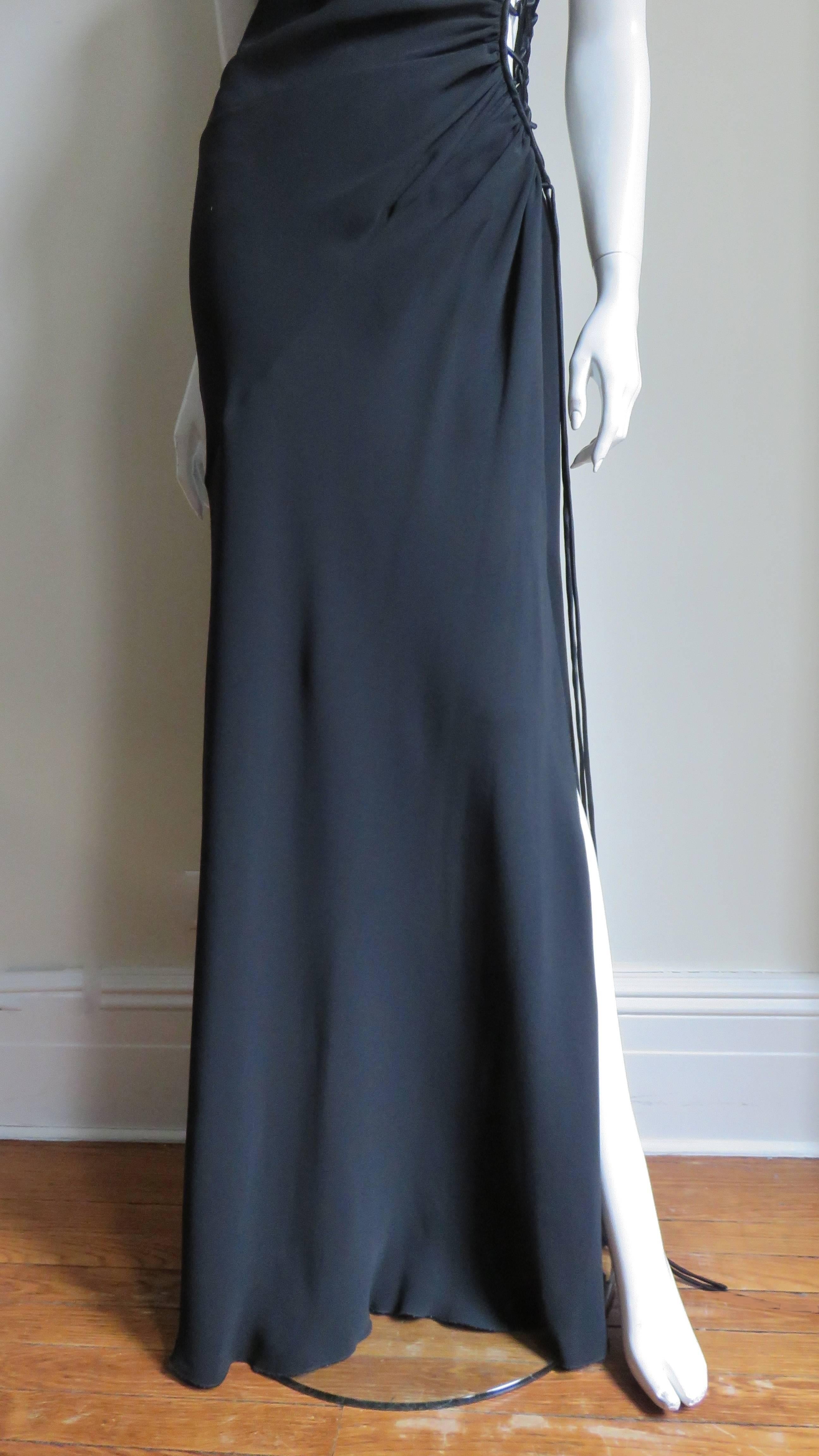Valentino Silk Gown With Cut Out Side  In New Condition In Water Mill, NY