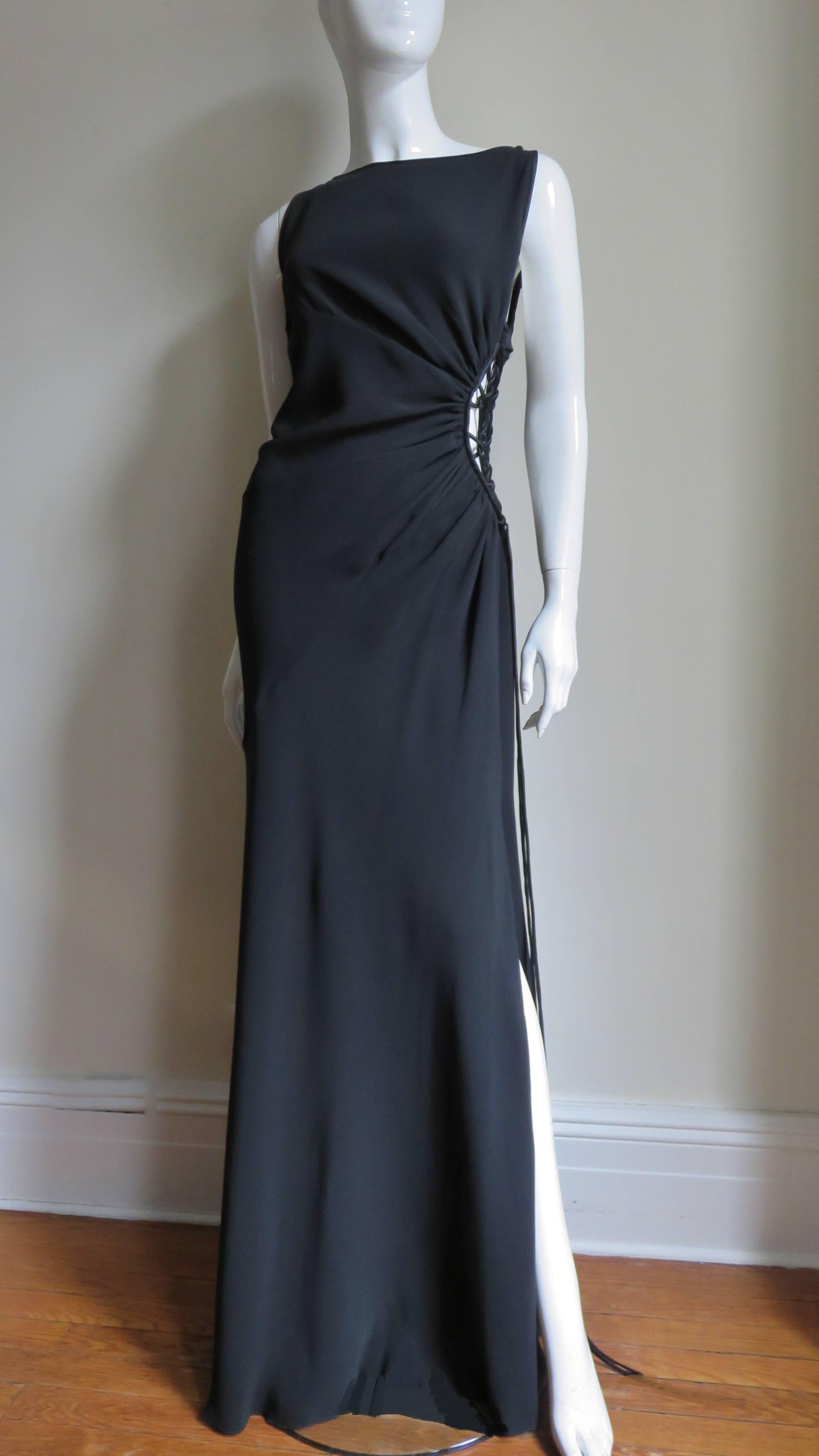 Women's Valentino Silk Gown With Cut Out Side 