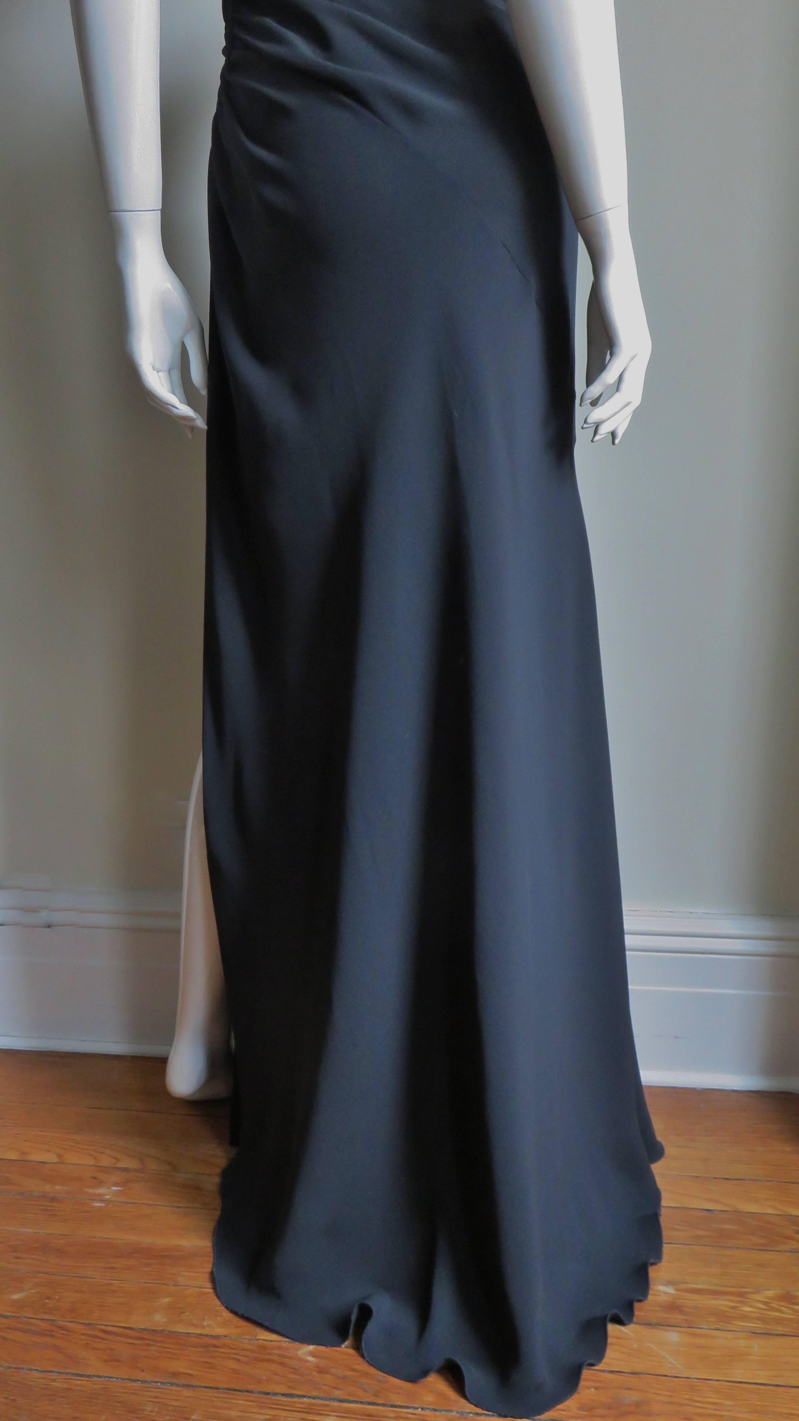 Valentino Silk Gown With Cut Out Side  2