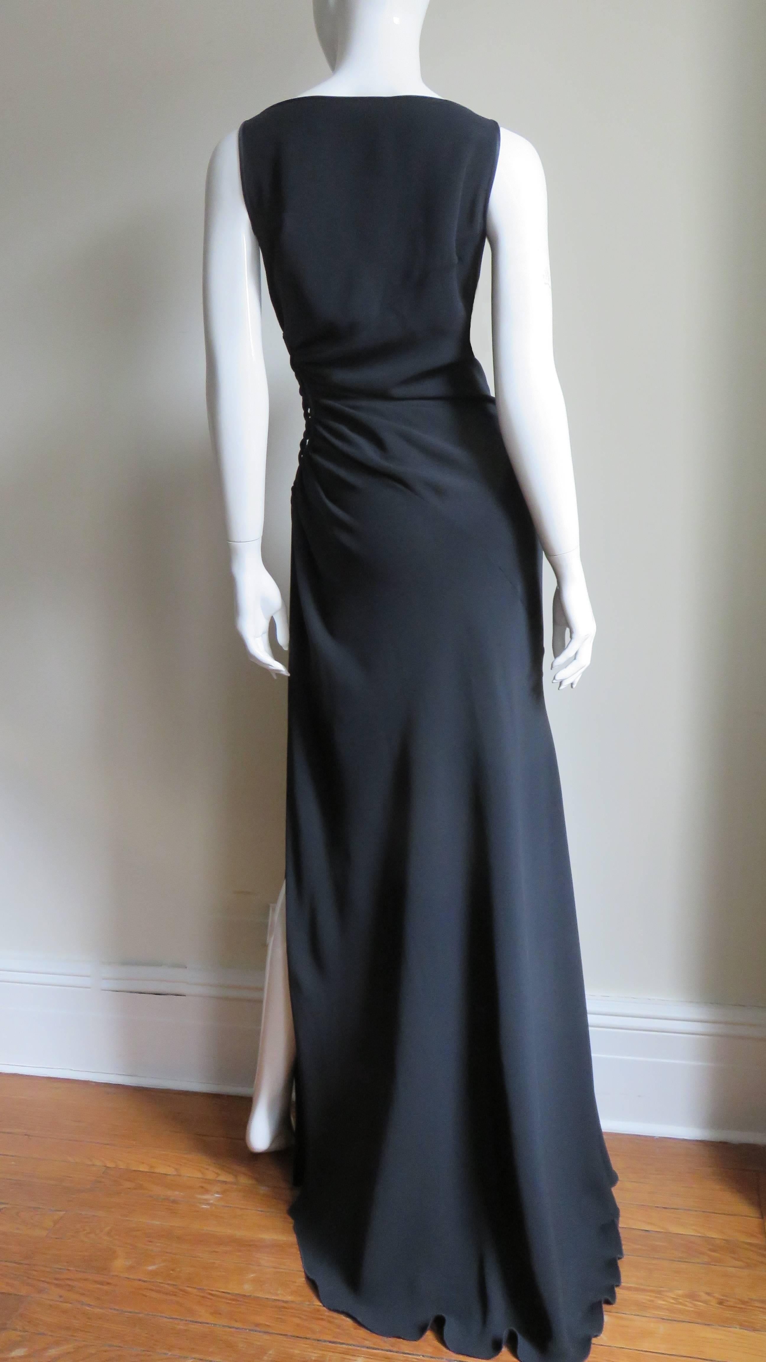 Valentino Silk Gown With Cut Out Side  3