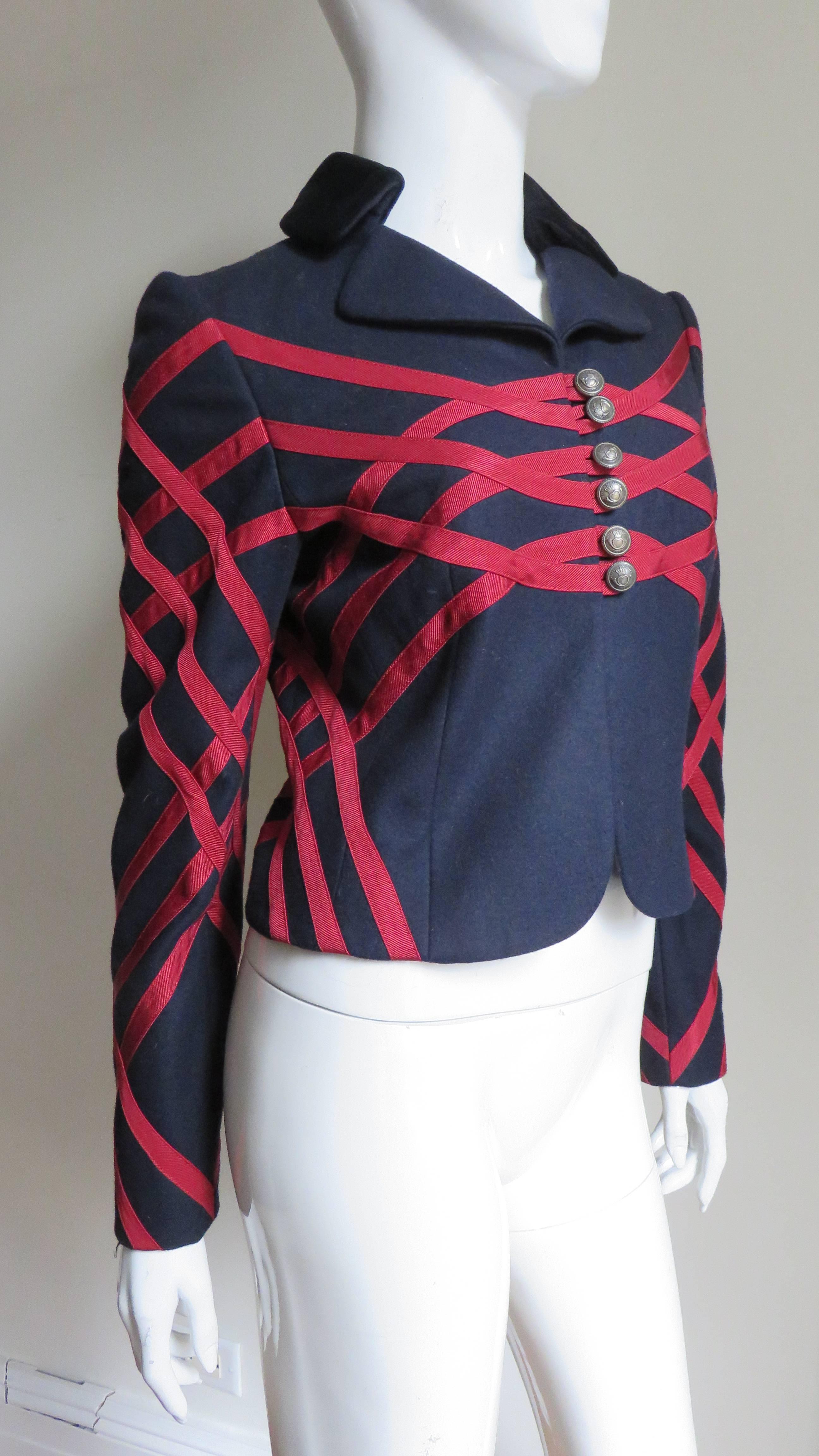 Moschino Jacket with Elaborate Applique In Excellent Condition For Sale In Water Mill, NY