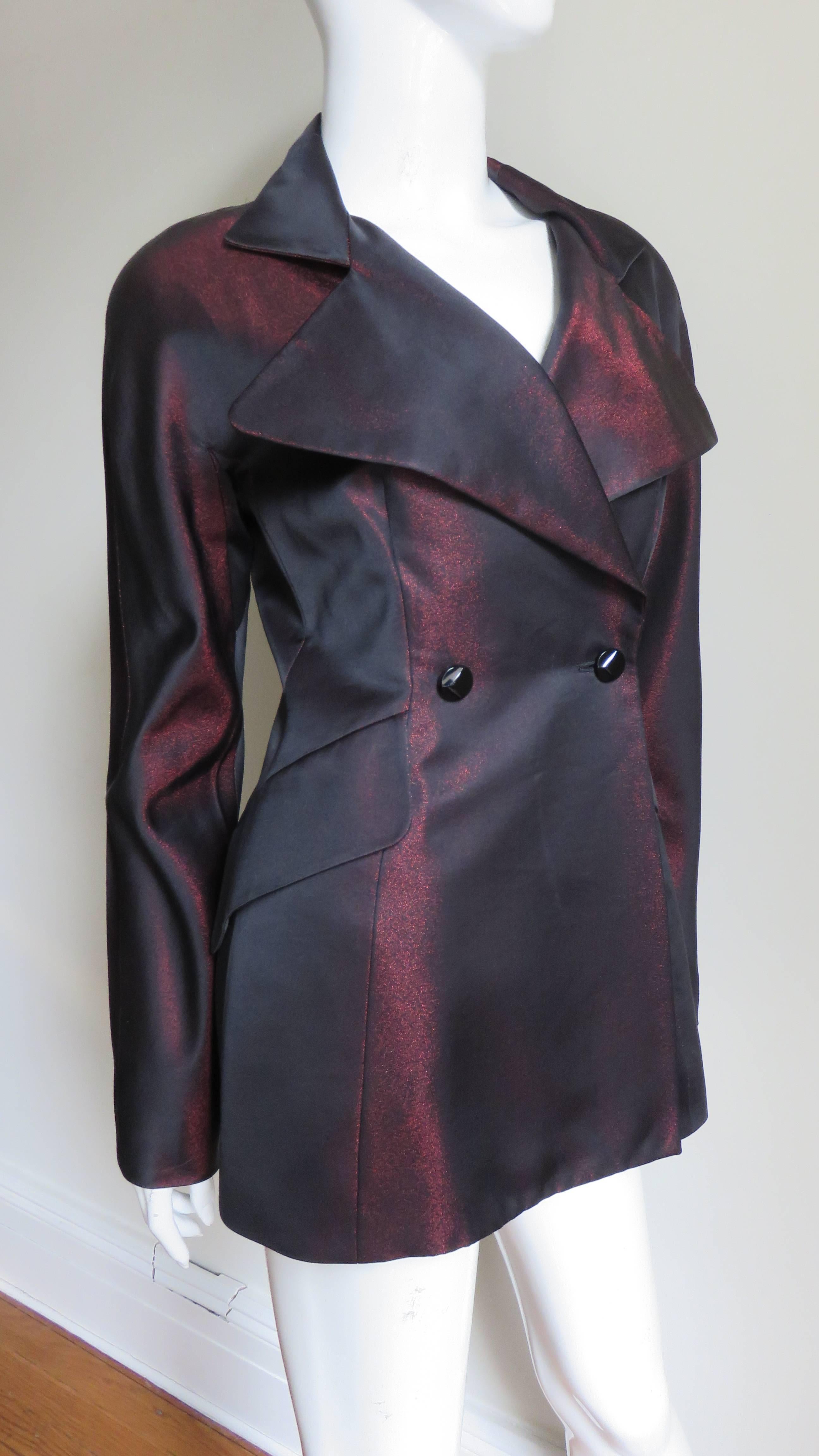 Women's Claude Montana Iridescent Silk Jacket  For Sale