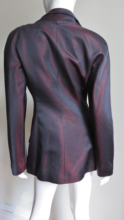 Veste Claude Montana Vintage - Soie Semi-Transparente à Bandes - Taille 36 - Occasion TB