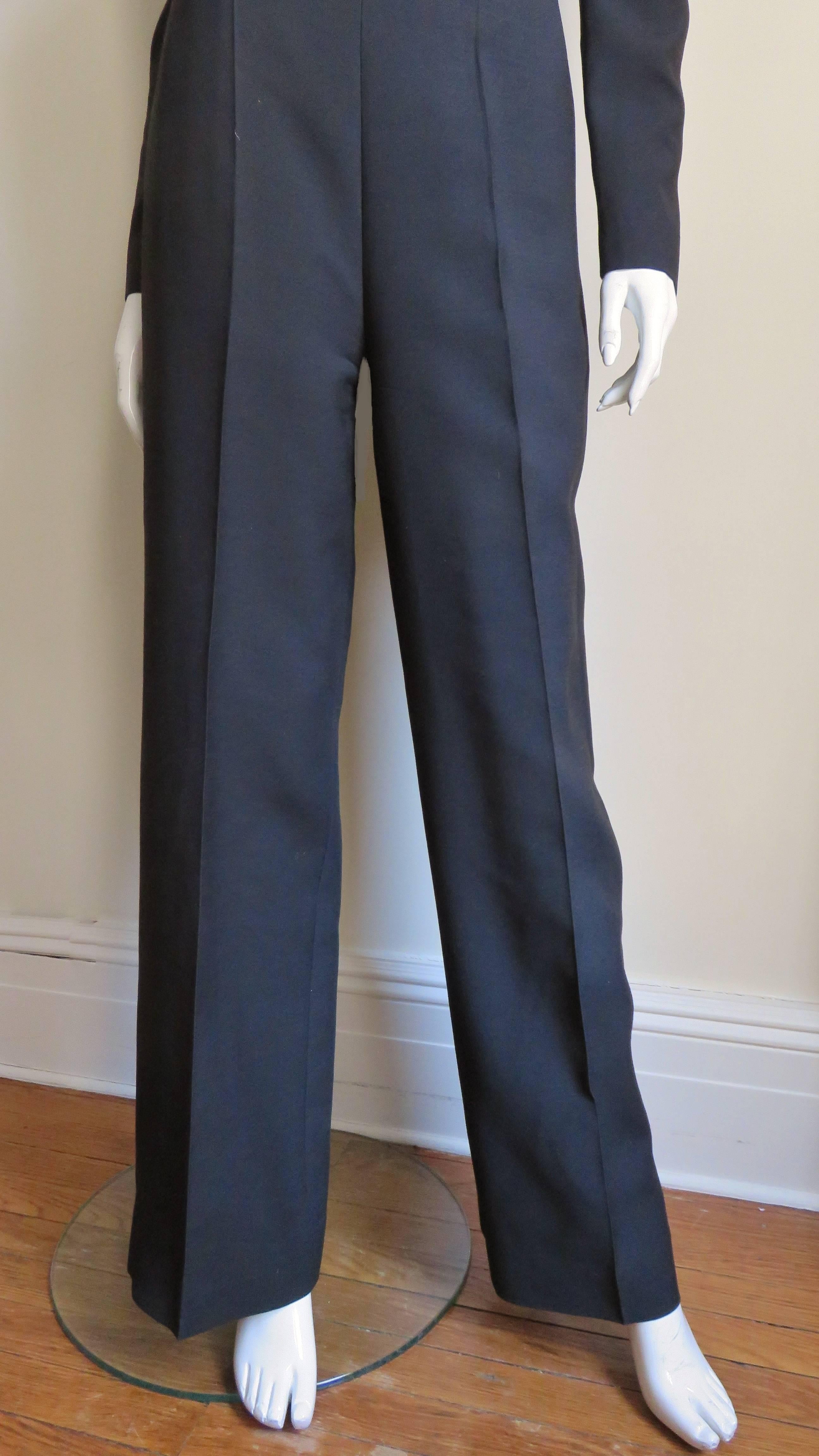 Women's Valentino Silk Jumpsuit with Cutouts and Detachable Leather Flower Collar