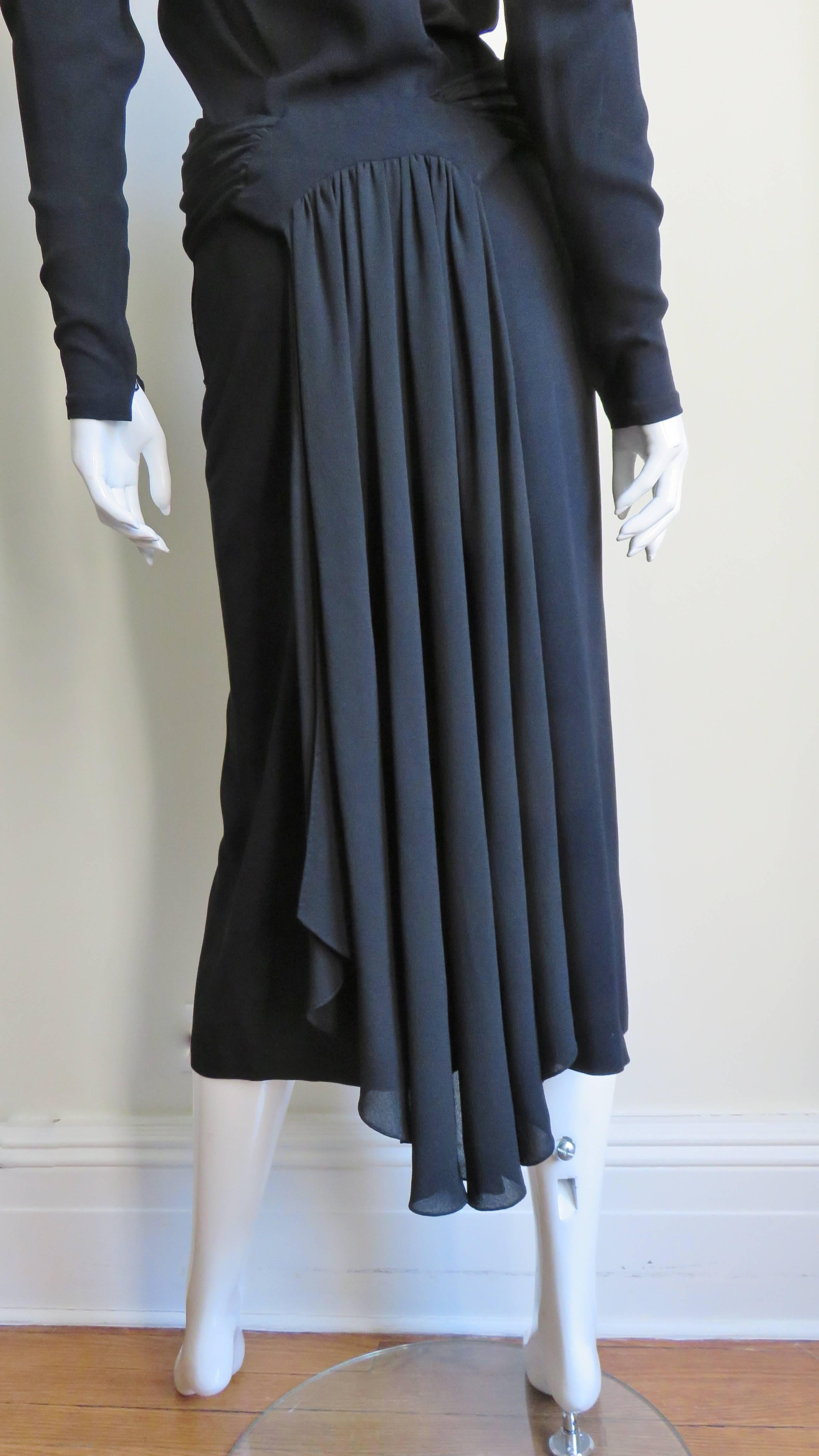 Edna Vilm Top with Waterfall Back and Skirt 1940s For Sale 4