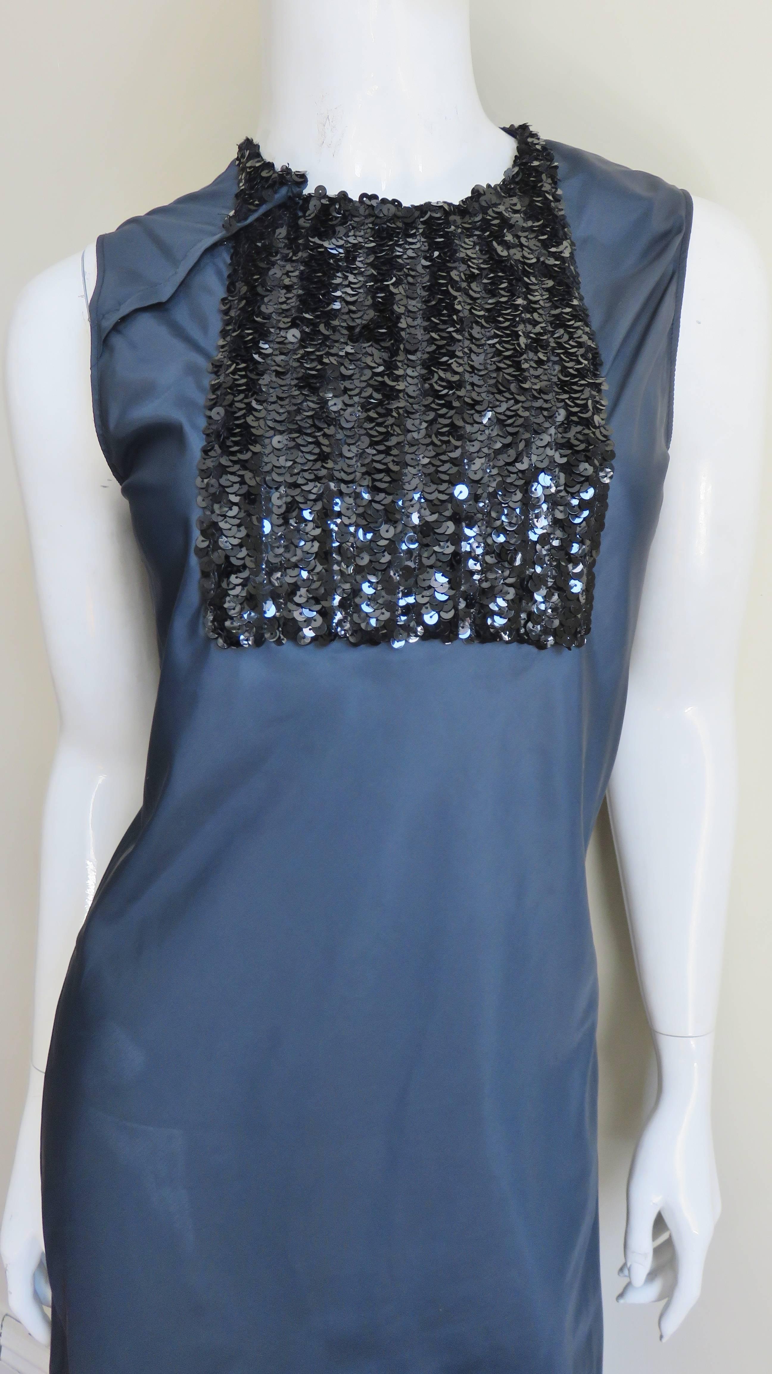 1990s Helmut Lang Sublime Sequin Bib Dress In Excellent Condition In Water Mill, NY