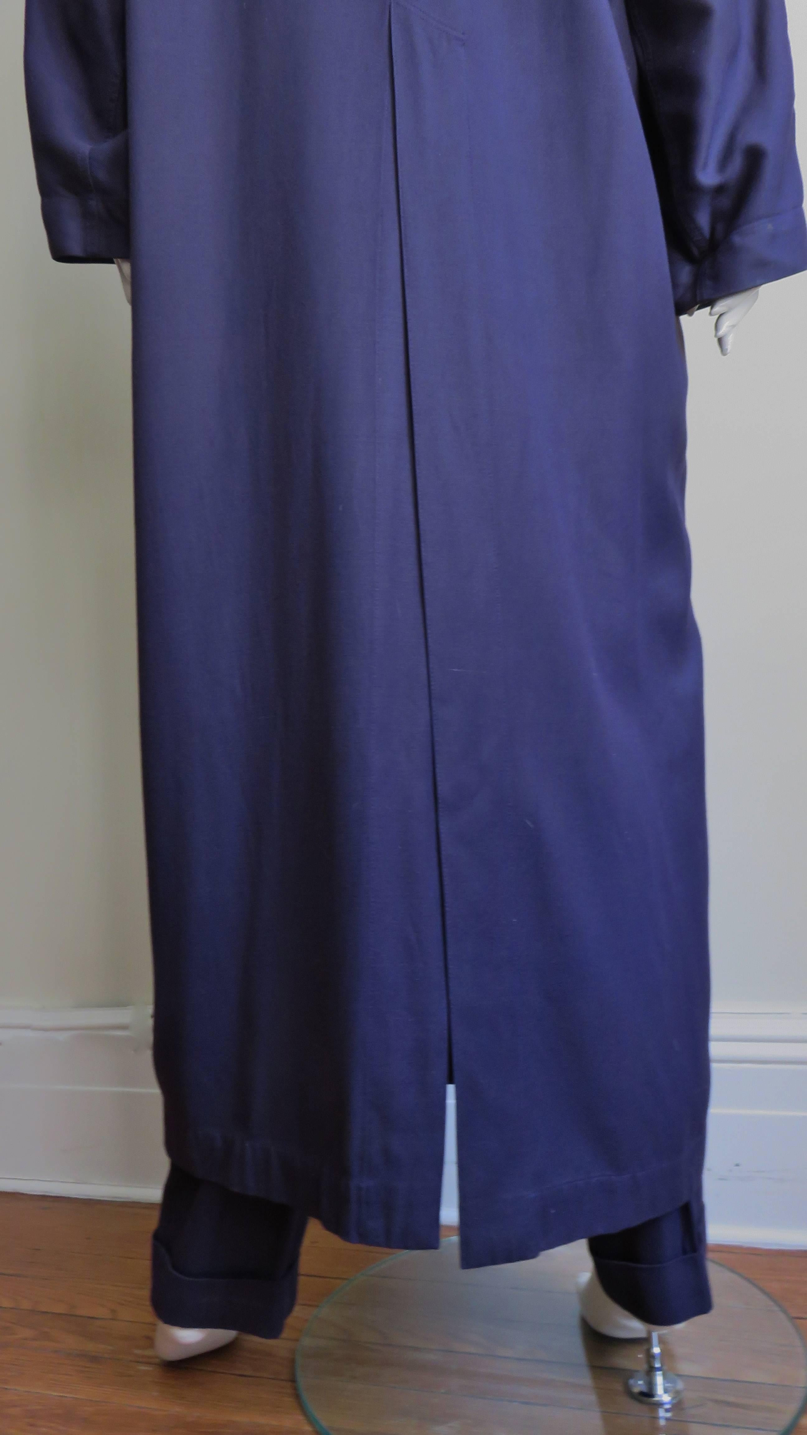 Alaia Purple Coat and Pant Suit 1990s For Sale 3