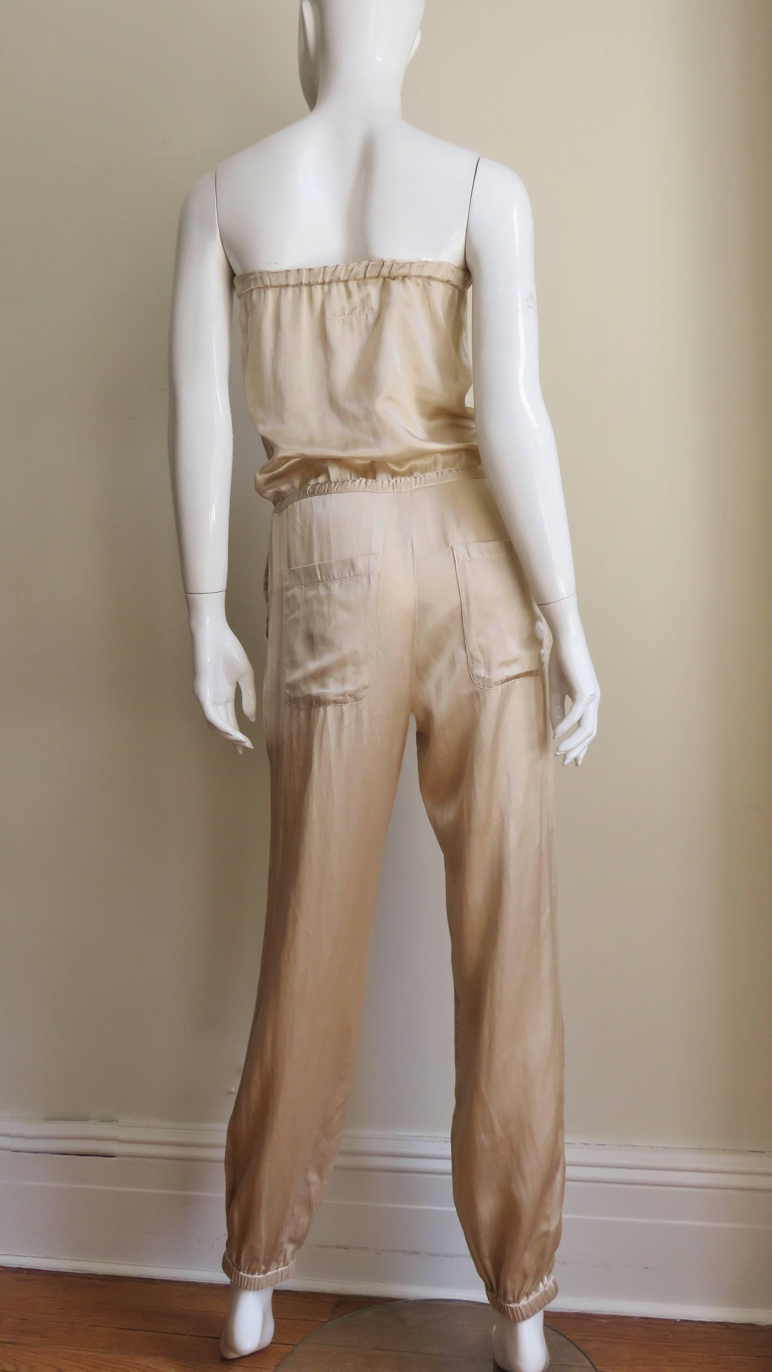 Martin Margiela Strapless Silk Jumpsuit 7