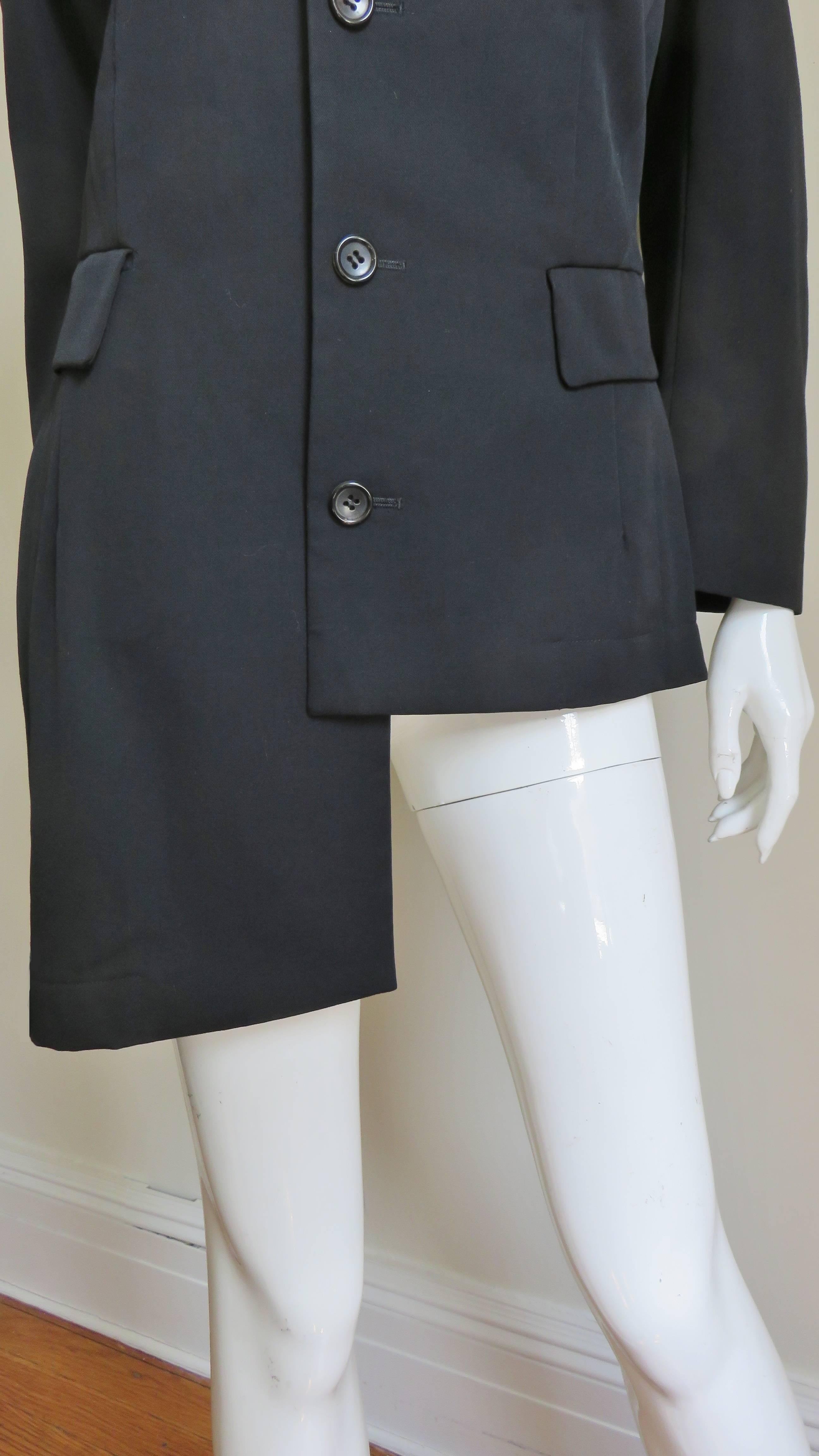 Black 1991 A/D Comme des Garcons Asymmetric Jacket