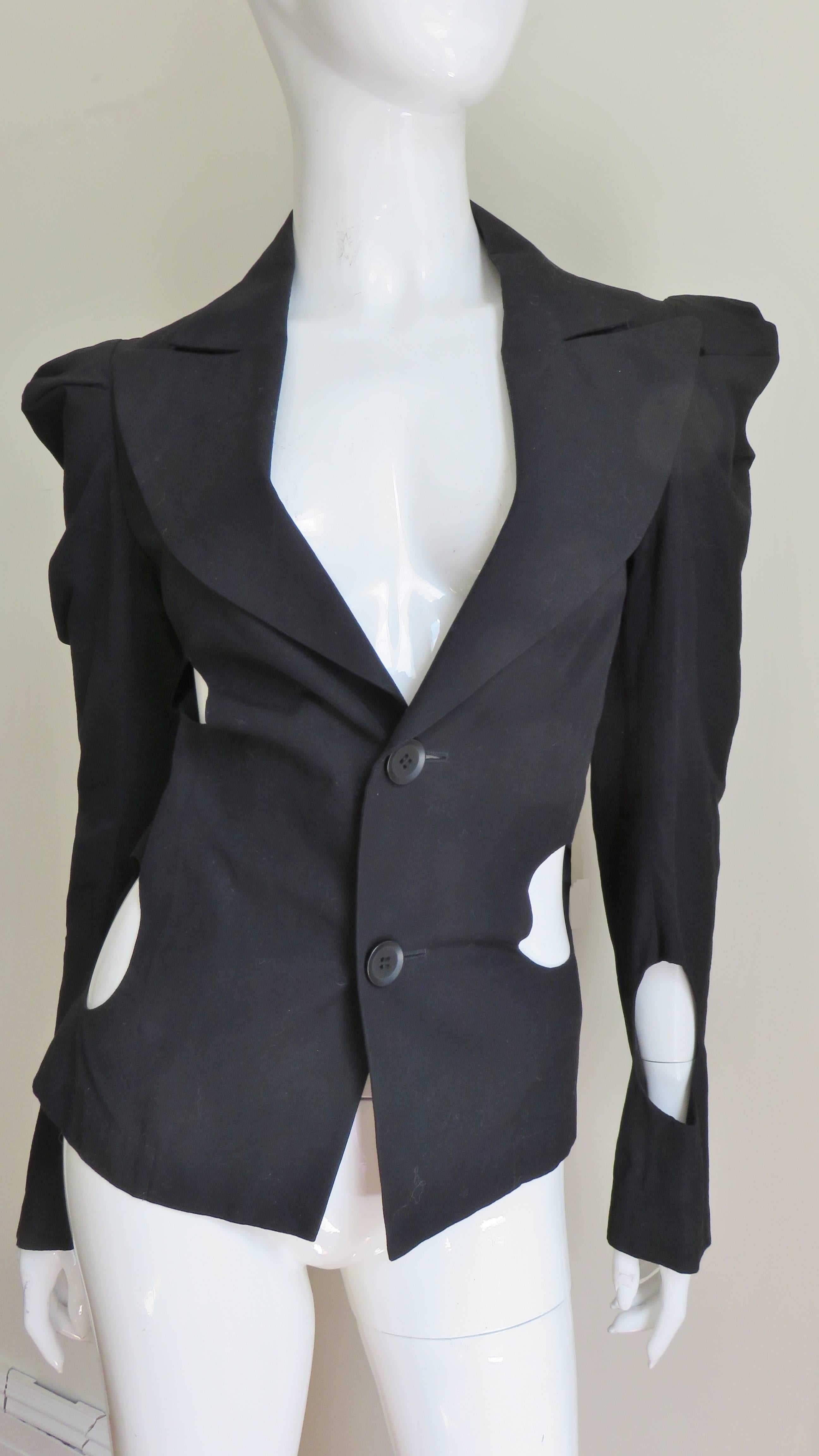 1990S Yohji Yamamoto Jacket with Circle Cutouts 4