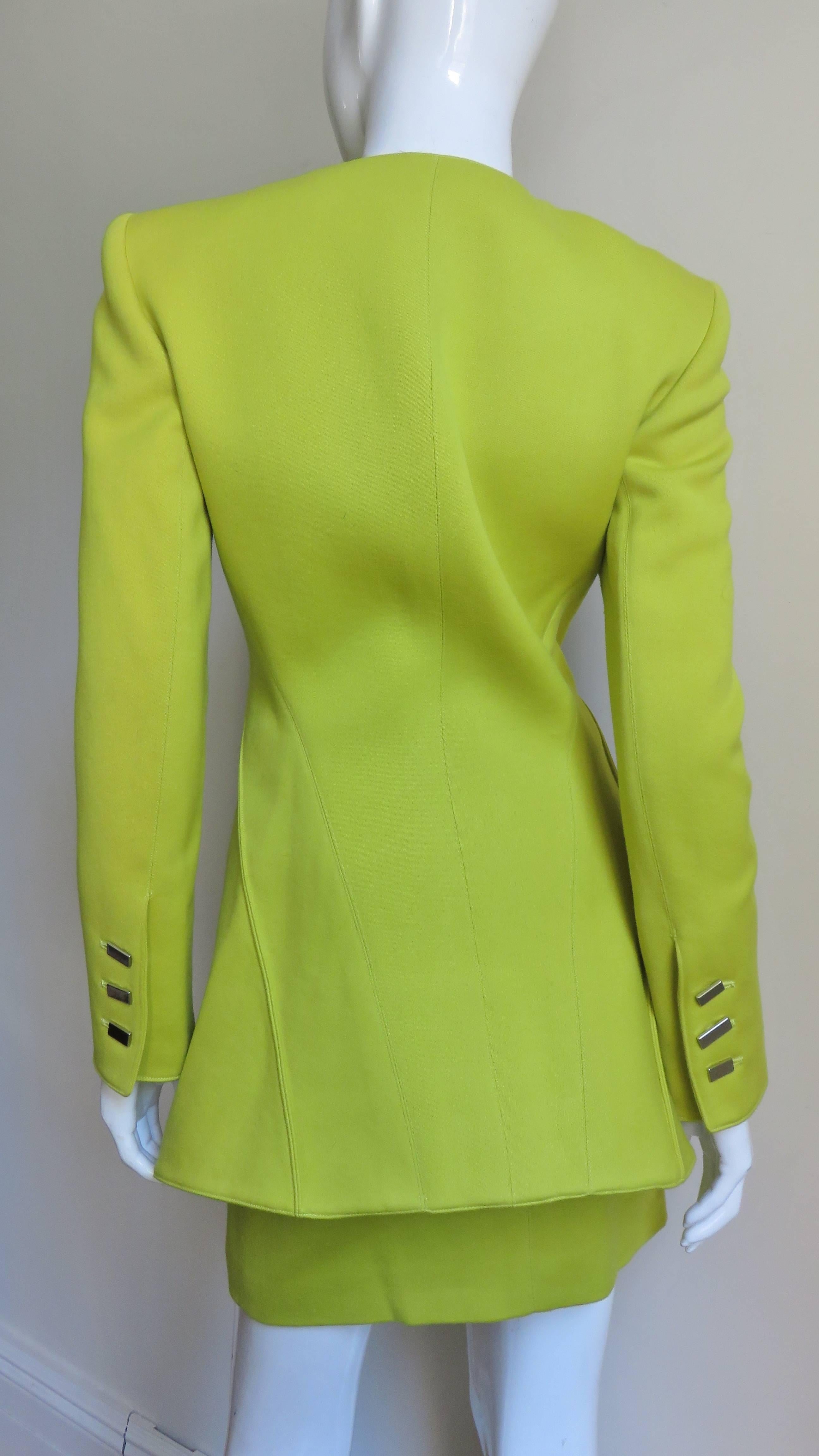  Claude Montana New Neon Futuristic Skirt Suit A/W 1991 For Sale 2
