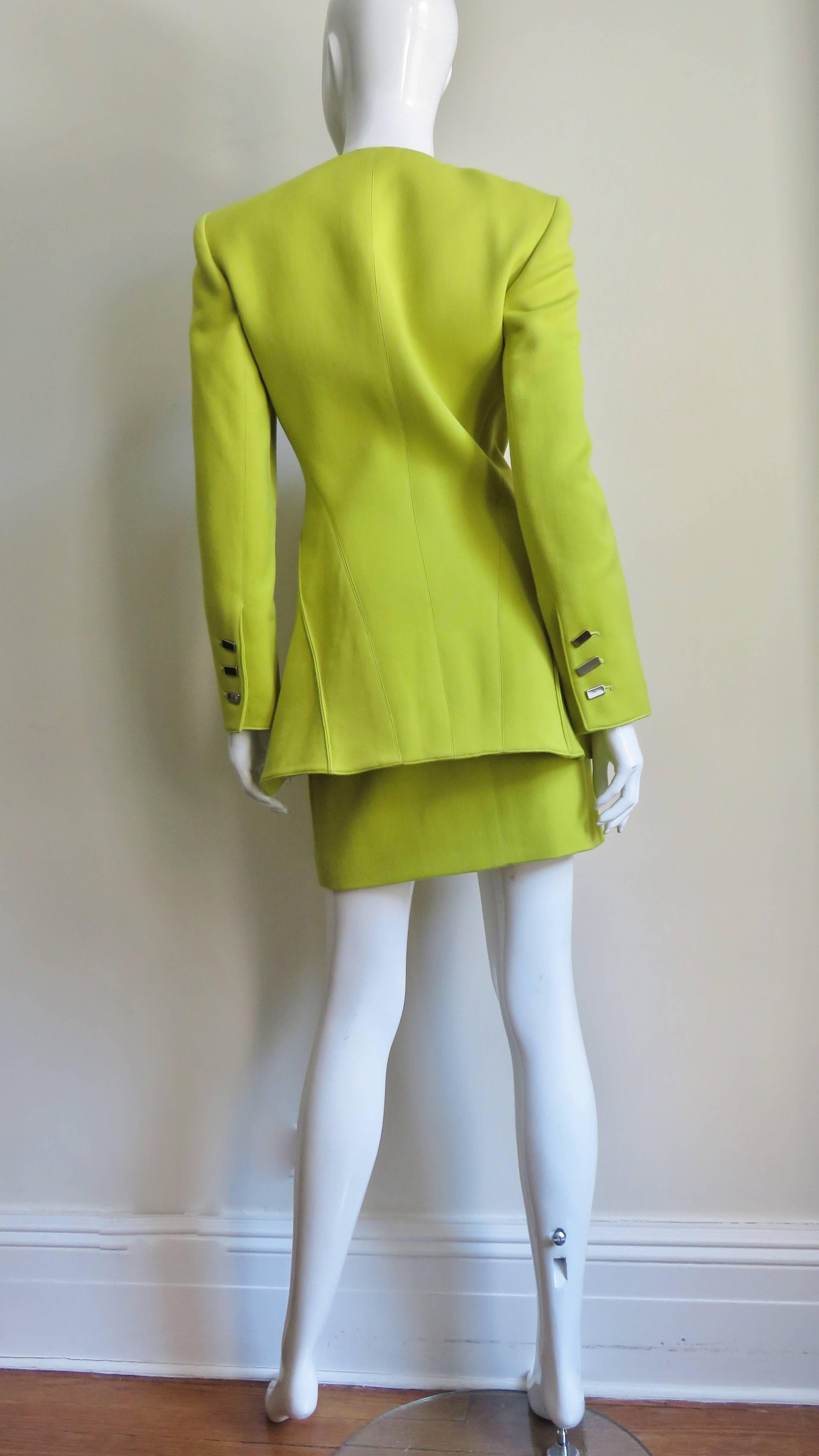  Claude Montana New Neon Futuristic Skirt Suit A/W 1991 For Sale 3