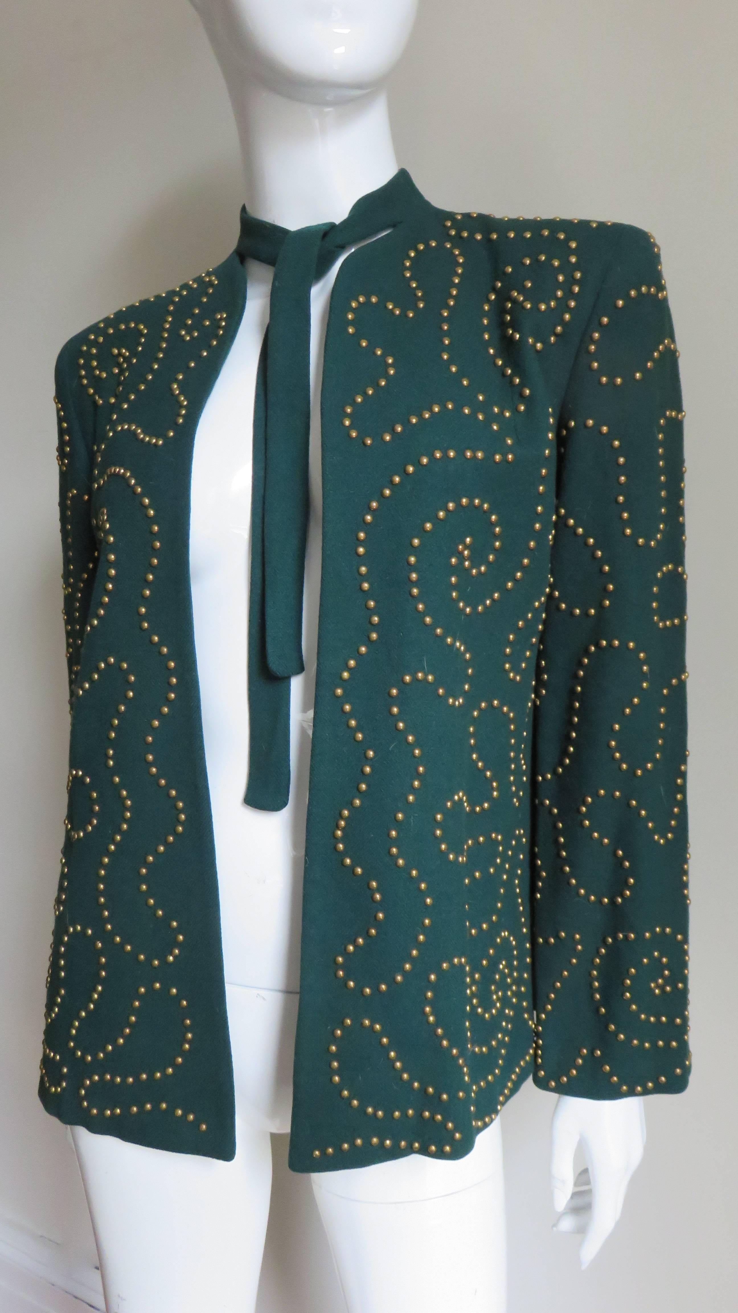 1940s Brass Studded Jacket For Sale 2