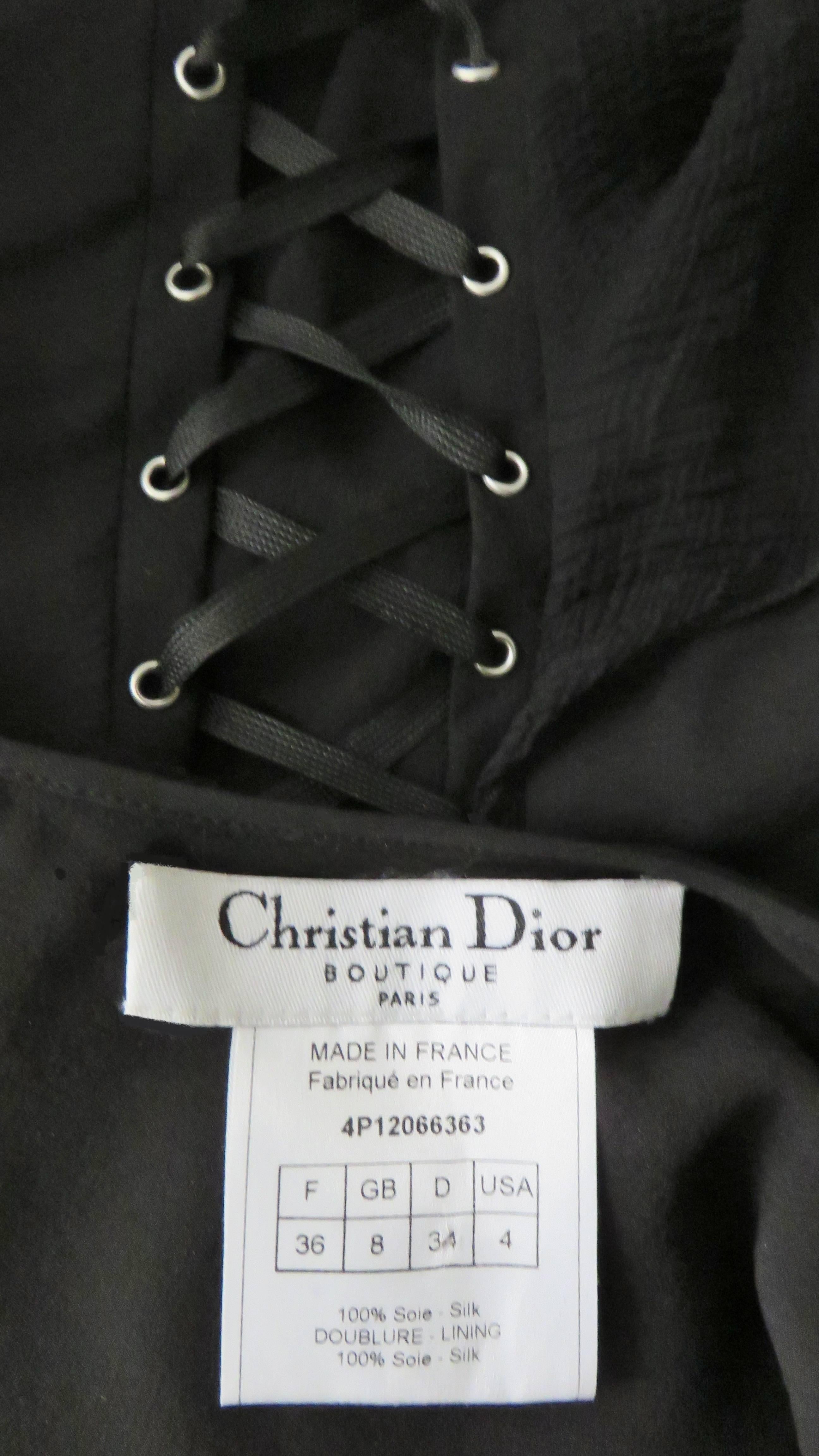 John Galliano for Christian Dior Lace up Silk Dress For Sale 8