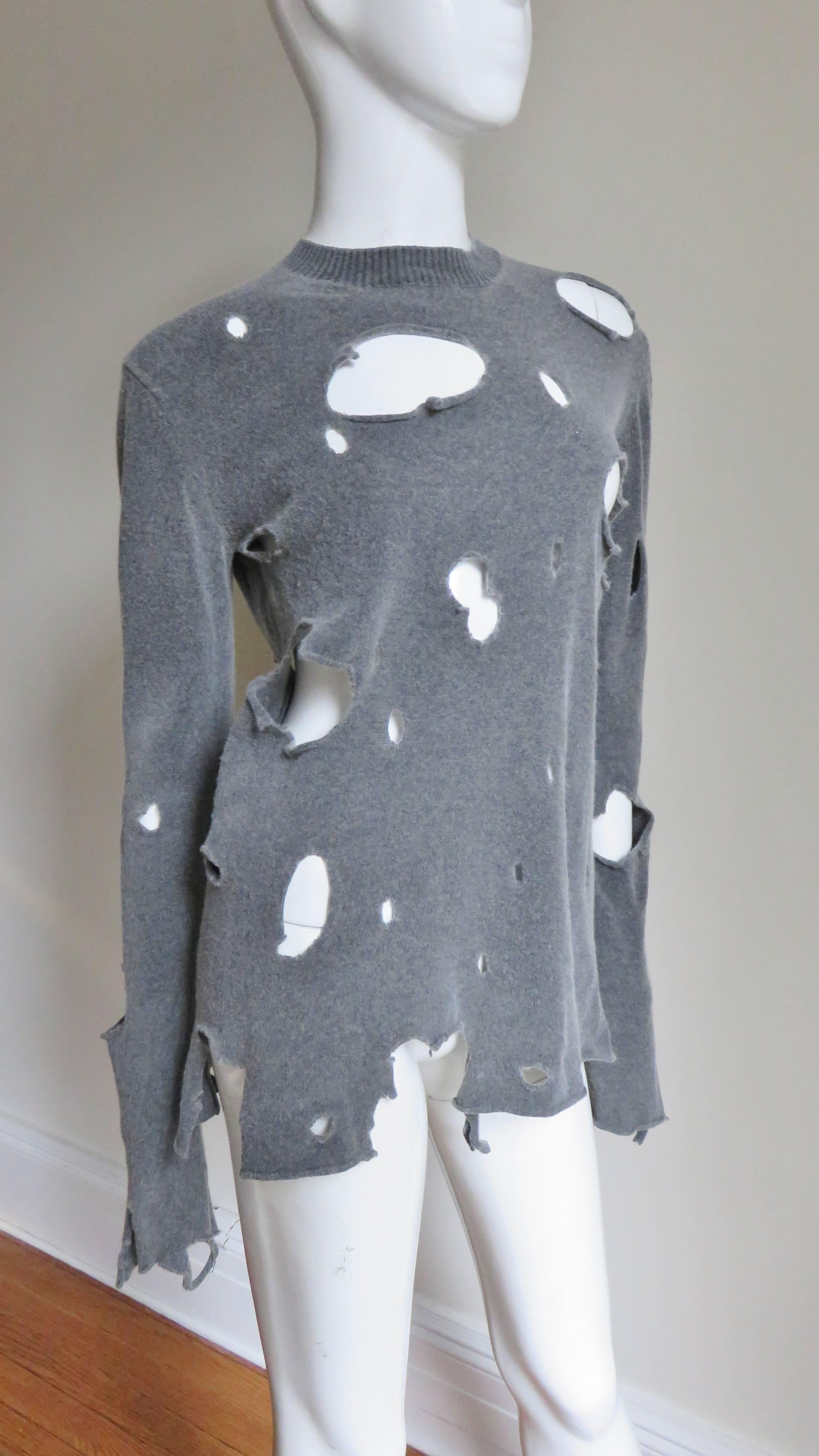 Comme des Garcons Vintage Distressed Sweater In Excellent Condition In Water Mill, NY