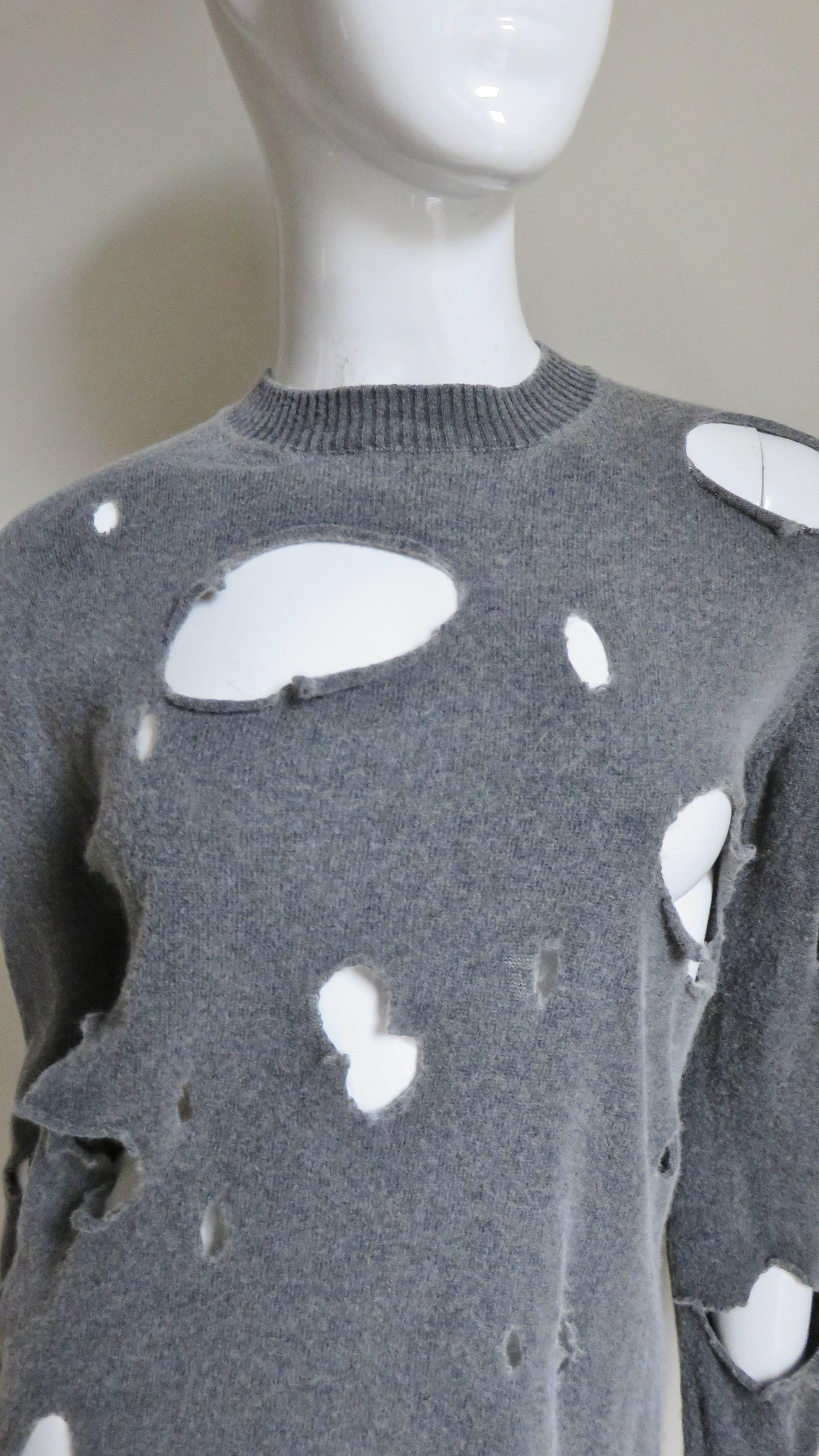 comme des garcons distressed sweater