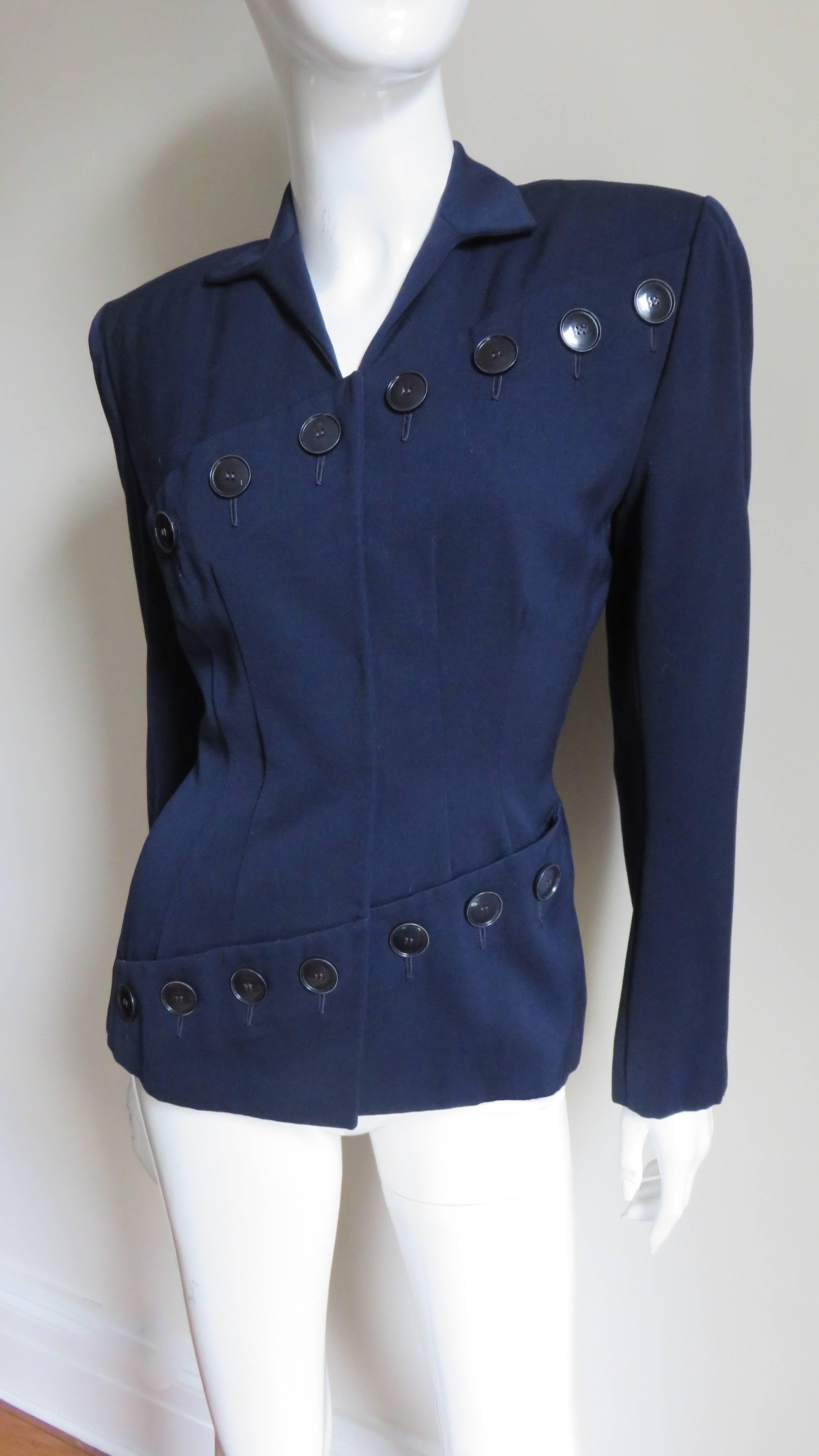 Women's  1940s Lilli Ann Button Detail Jacket