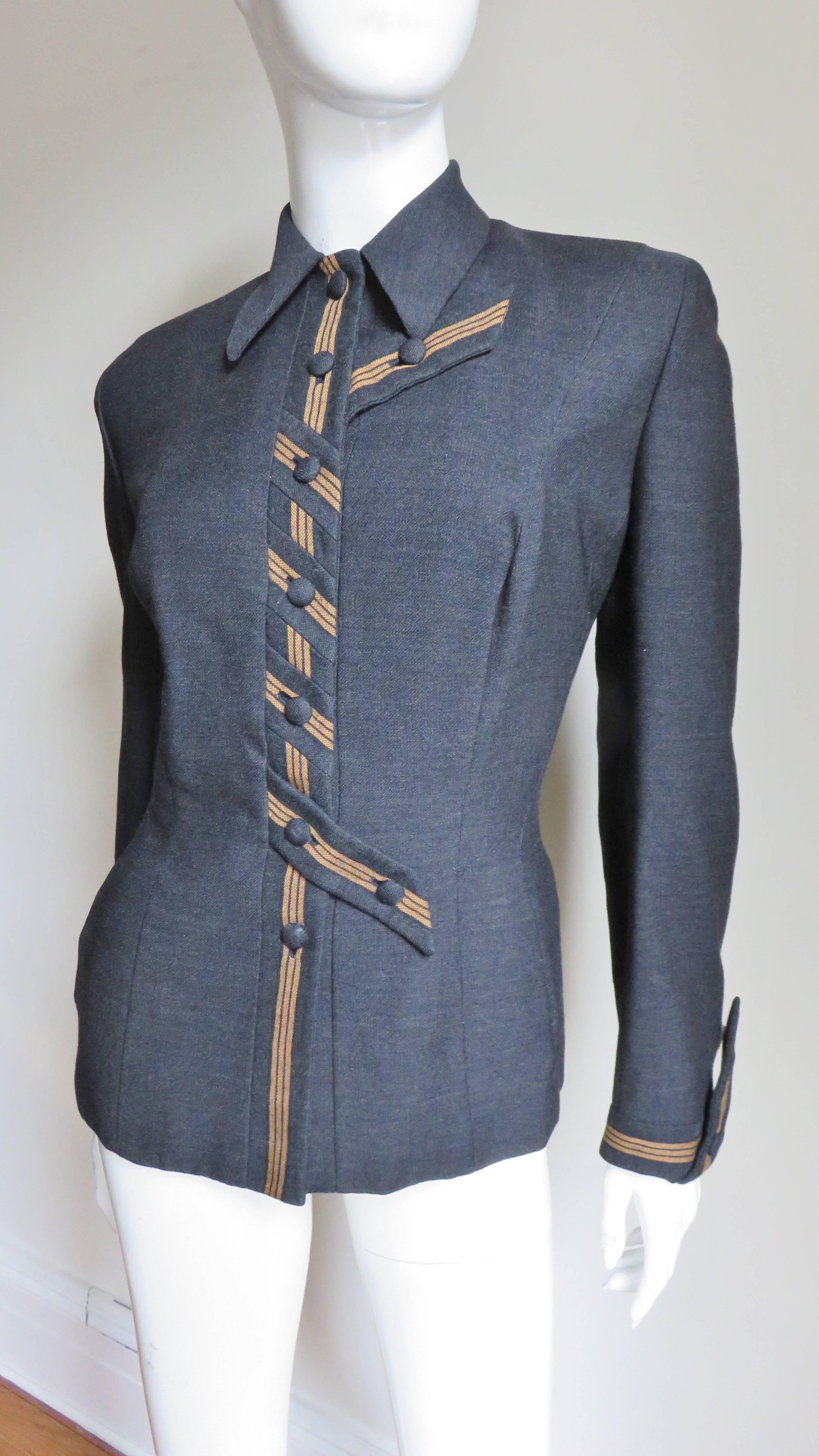 Gray Sally Milgrim 1940s Jacket 