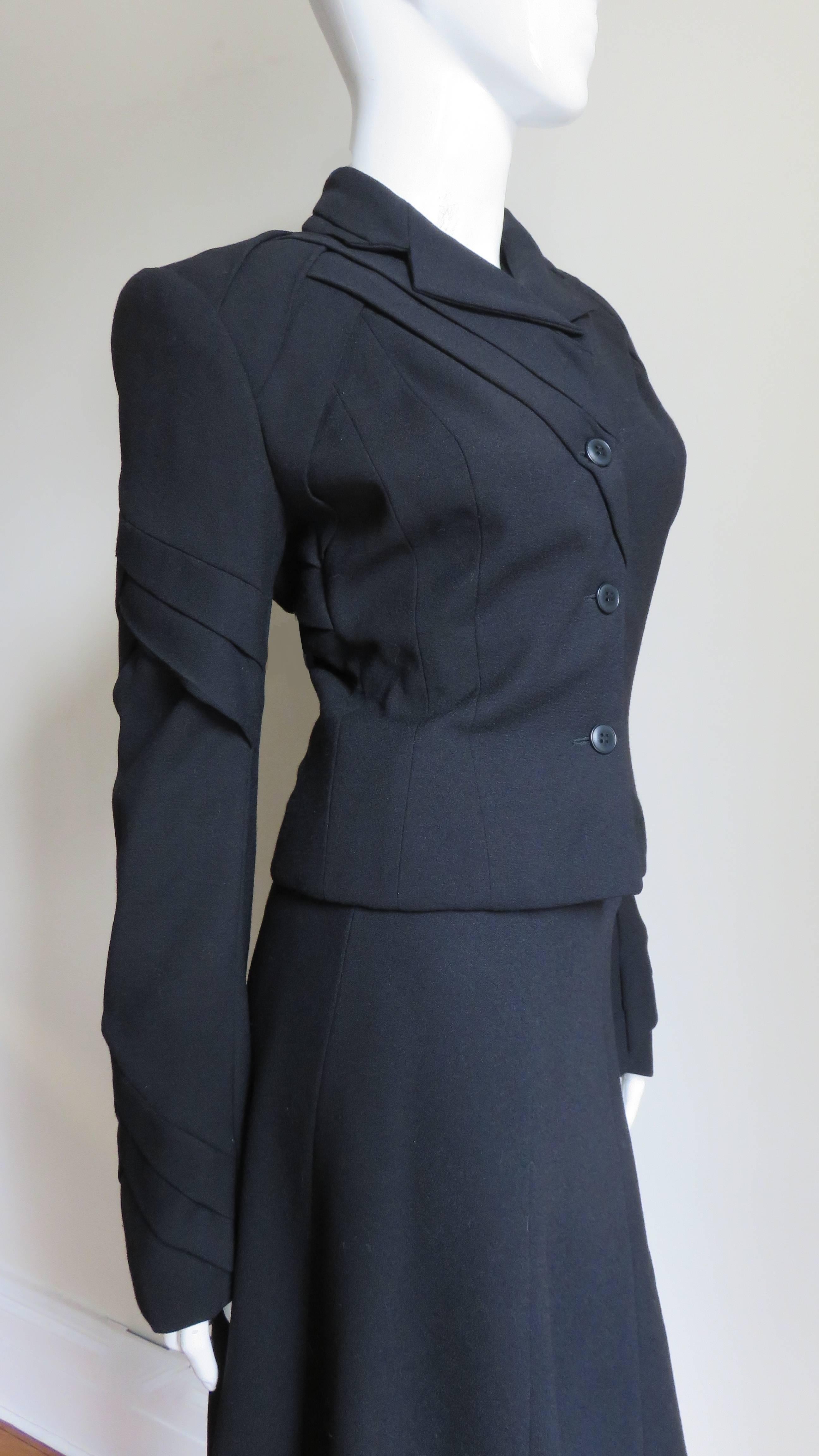 John Galliano New Runway Skirt Suit with Elaborate Detail 1990s In Excellent Condition For Sale In Water Mill, NY