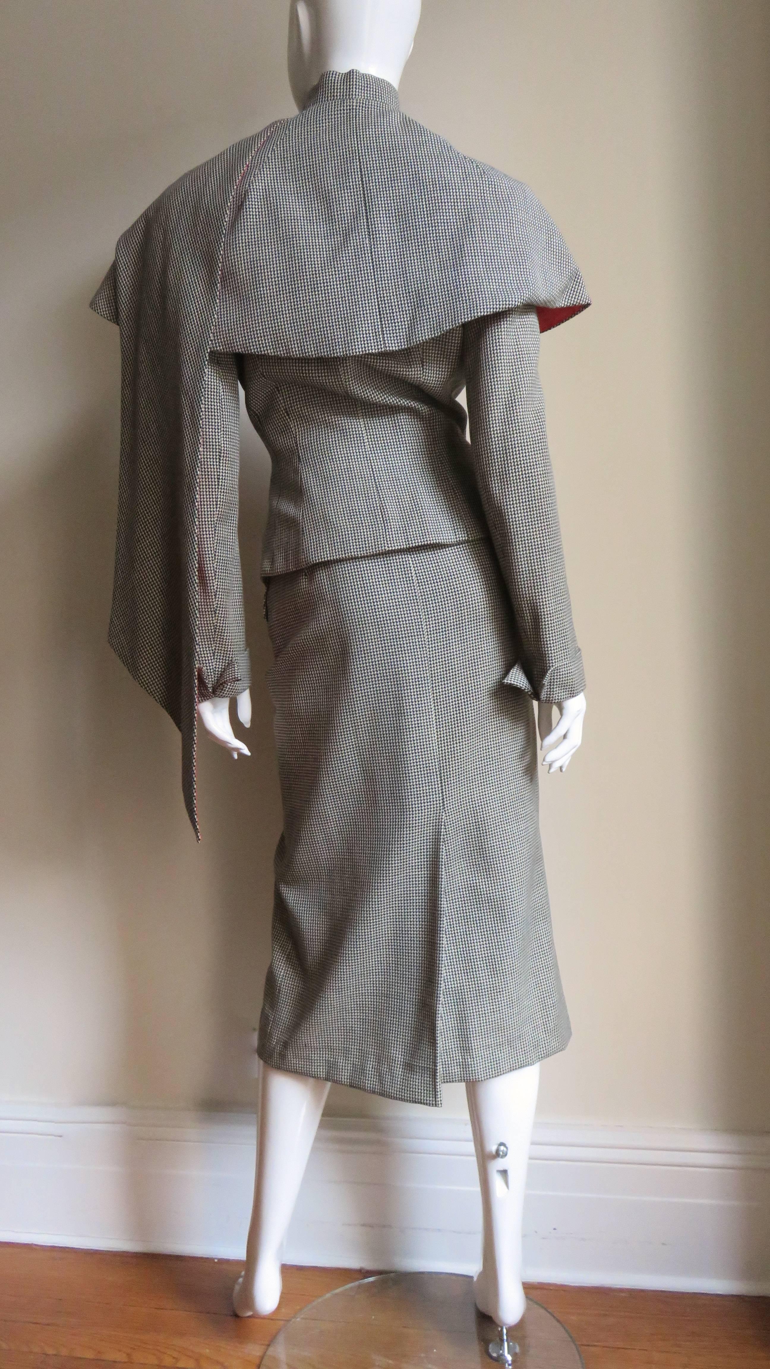 1950s Marion Wolf Skirt Suit with Cape 10
