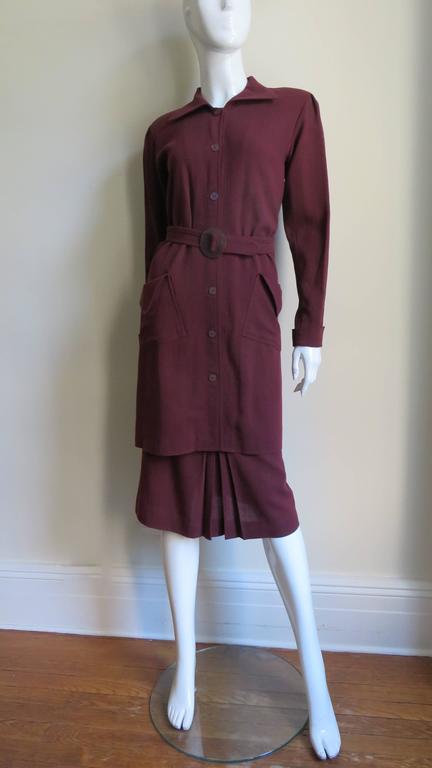 1970s Jean Muir Belted Skirt Suit at 1stDibs