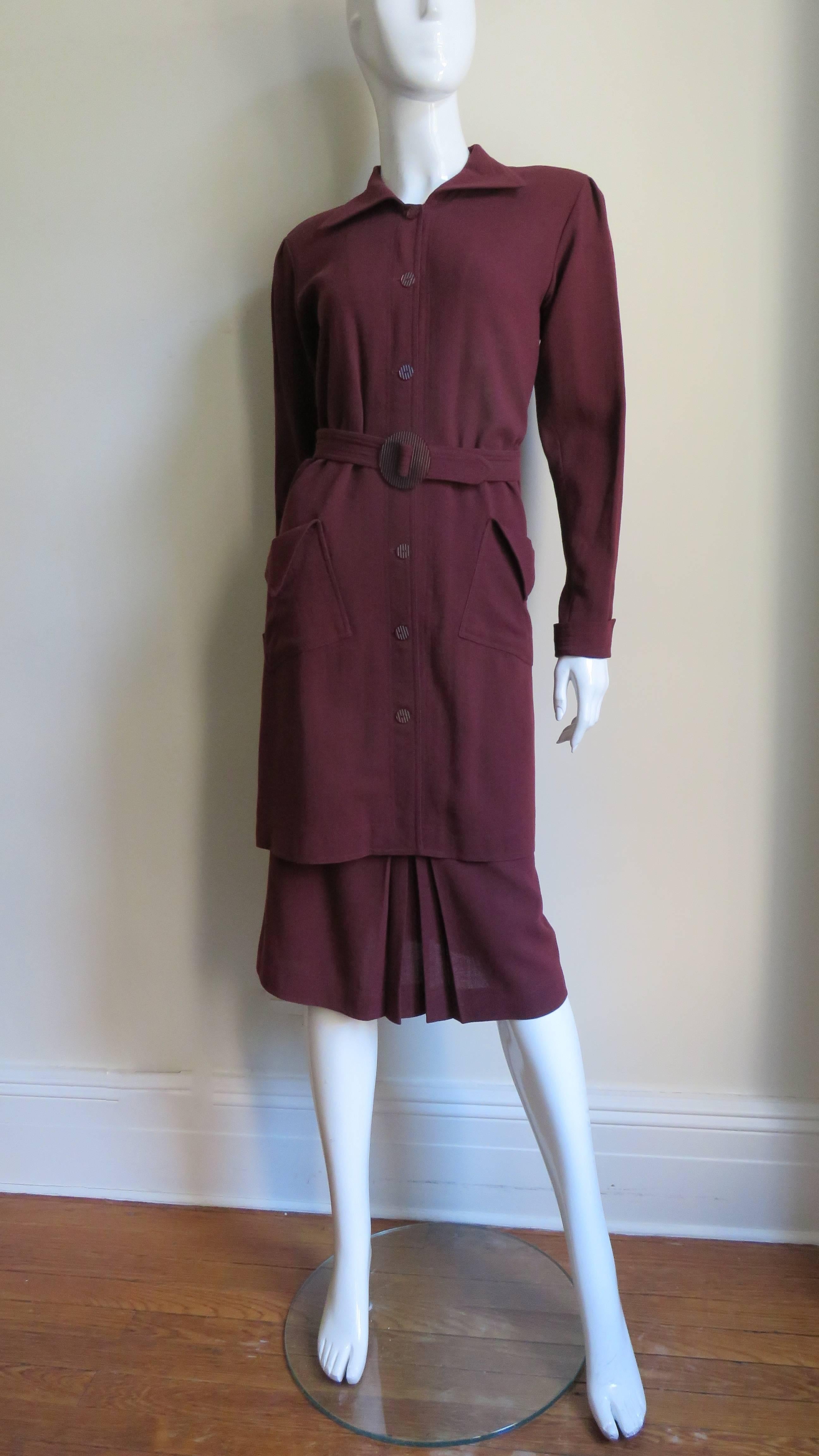 1970s Jean Muir Belted Skirt Suit 3