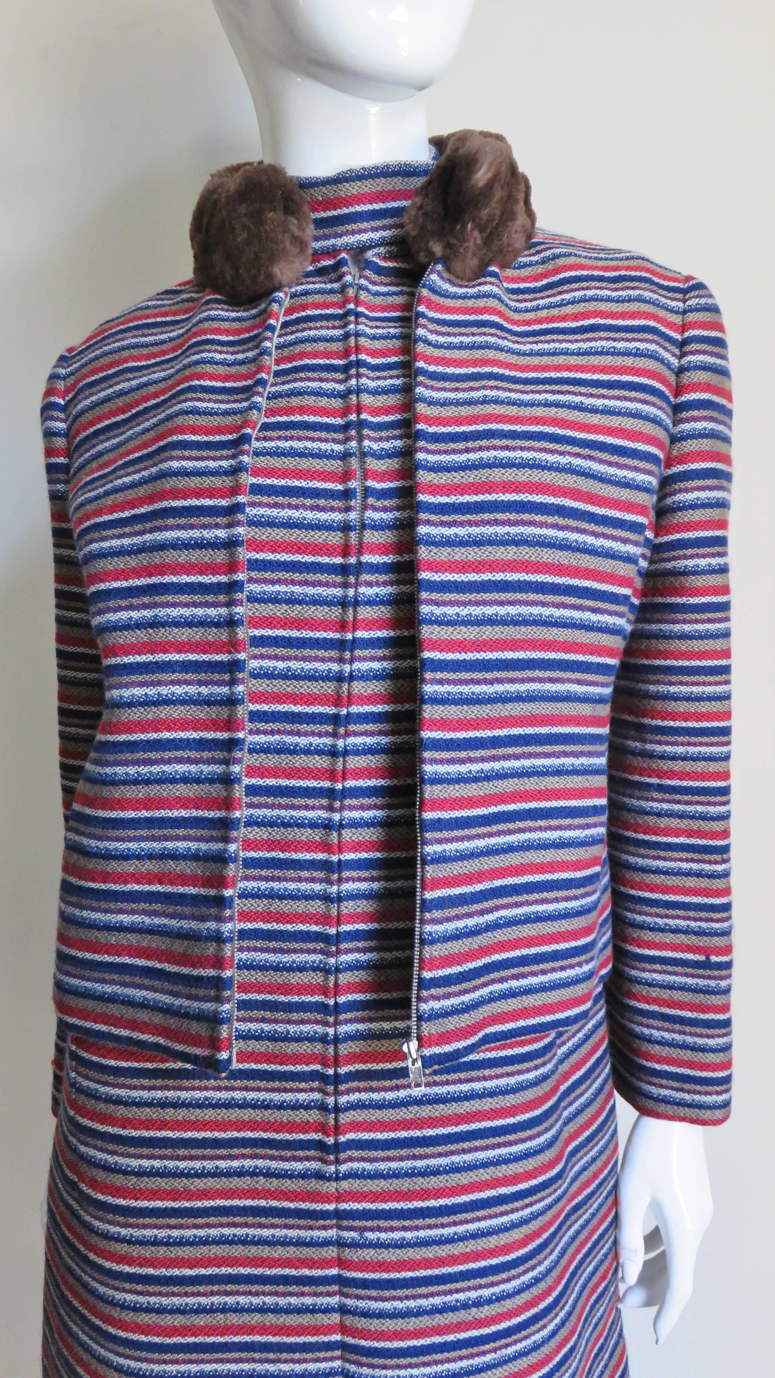 Nina Ricci - Robe et veste bordée de fourrure, années 1960  en vente 2