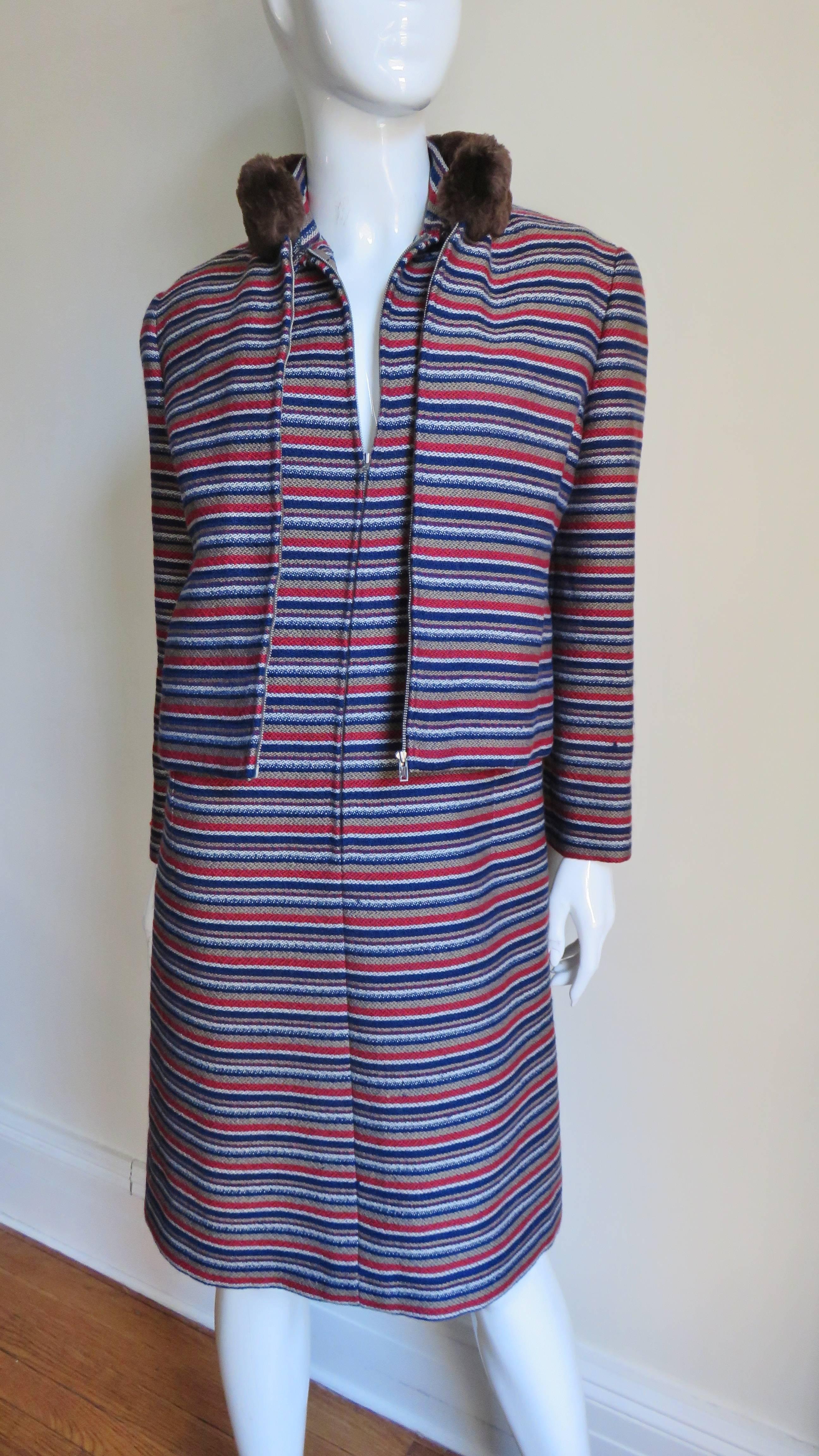 Nina Ricci - Robe et veste bordée de fourrure, années 1960  en vente 5