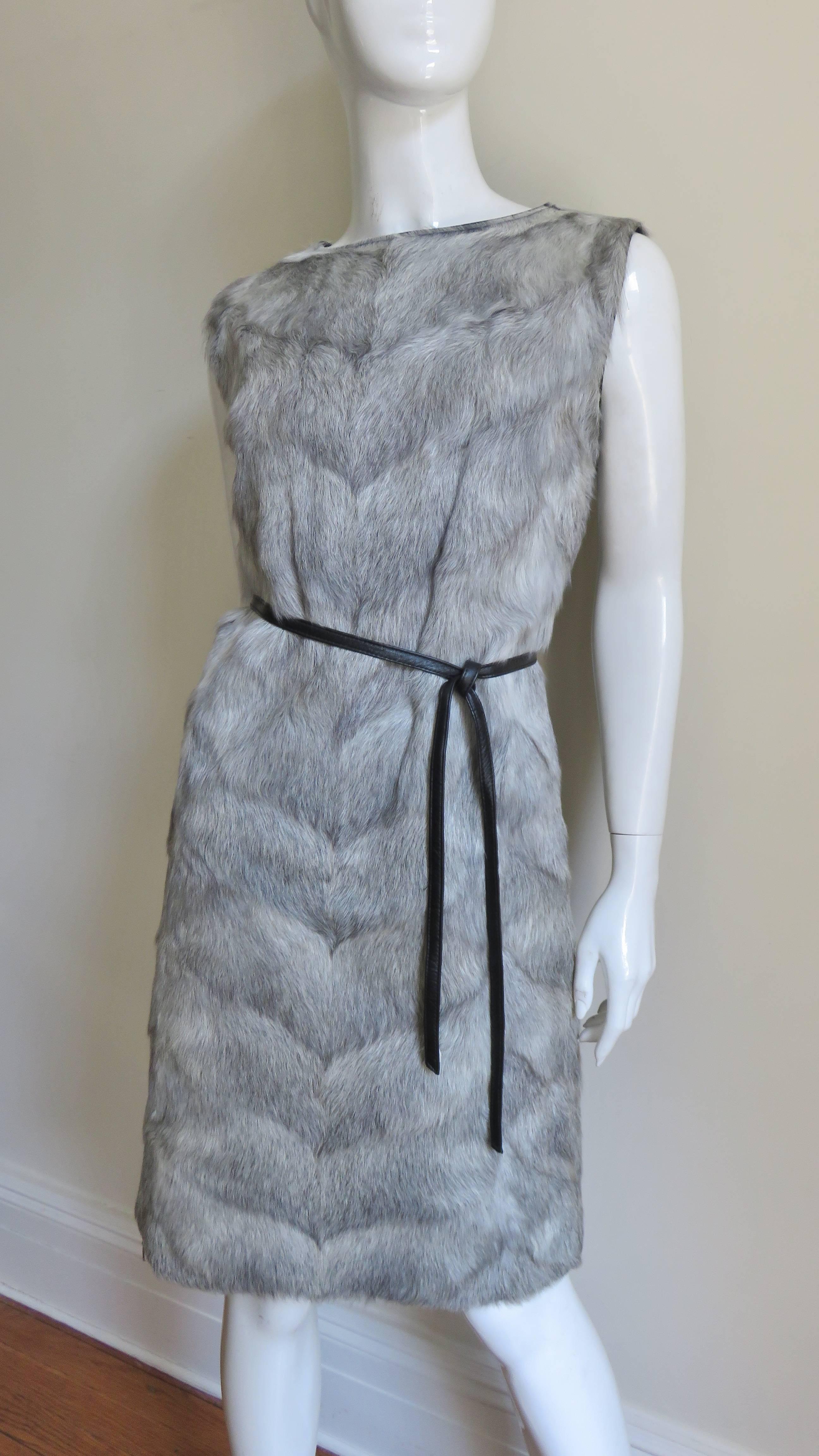 1960s Designer Fur Dress and Jacket For Sale 1